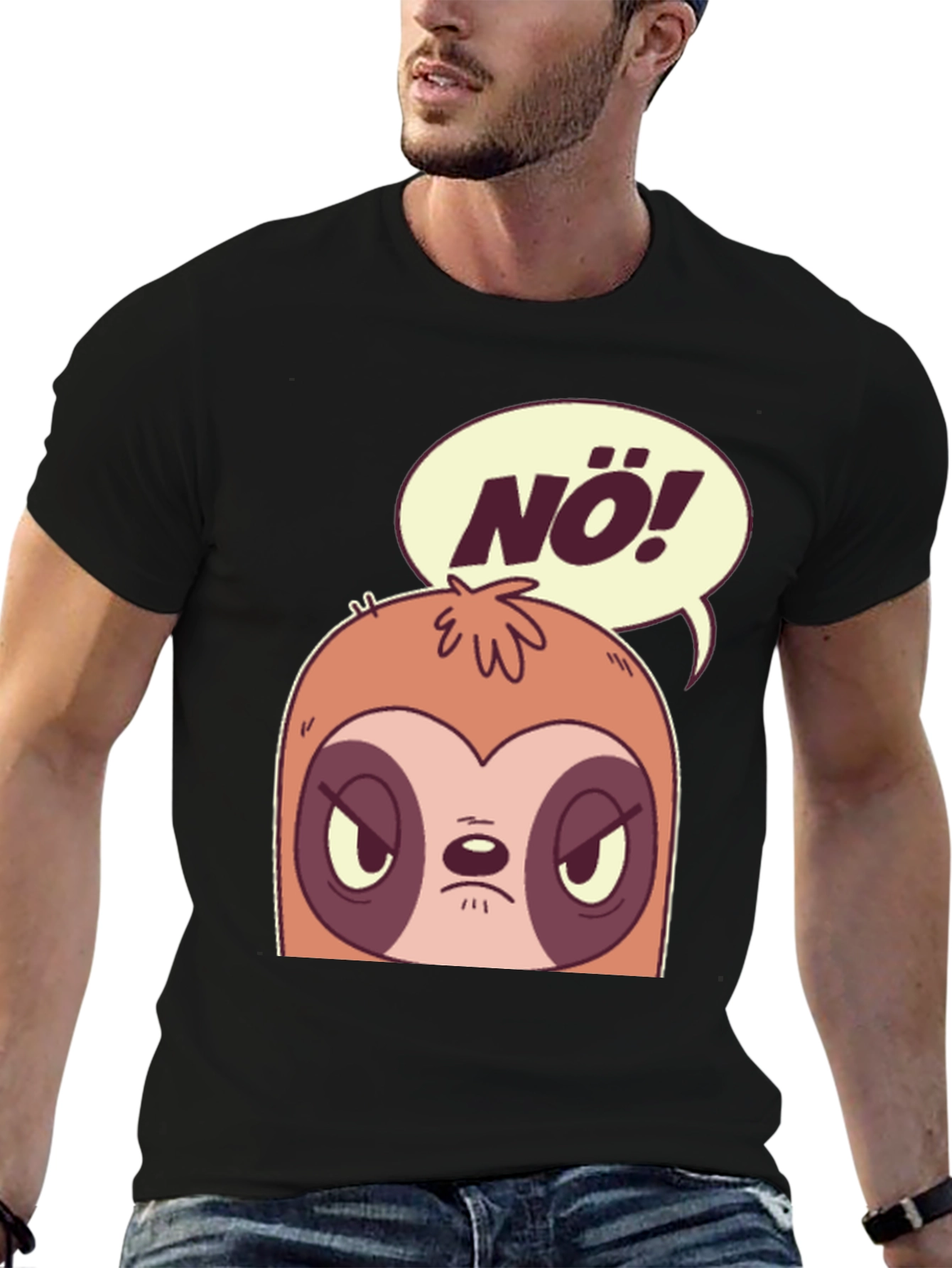 Nö Sloth Graphic Tee - Funny Novelty T-Shirt