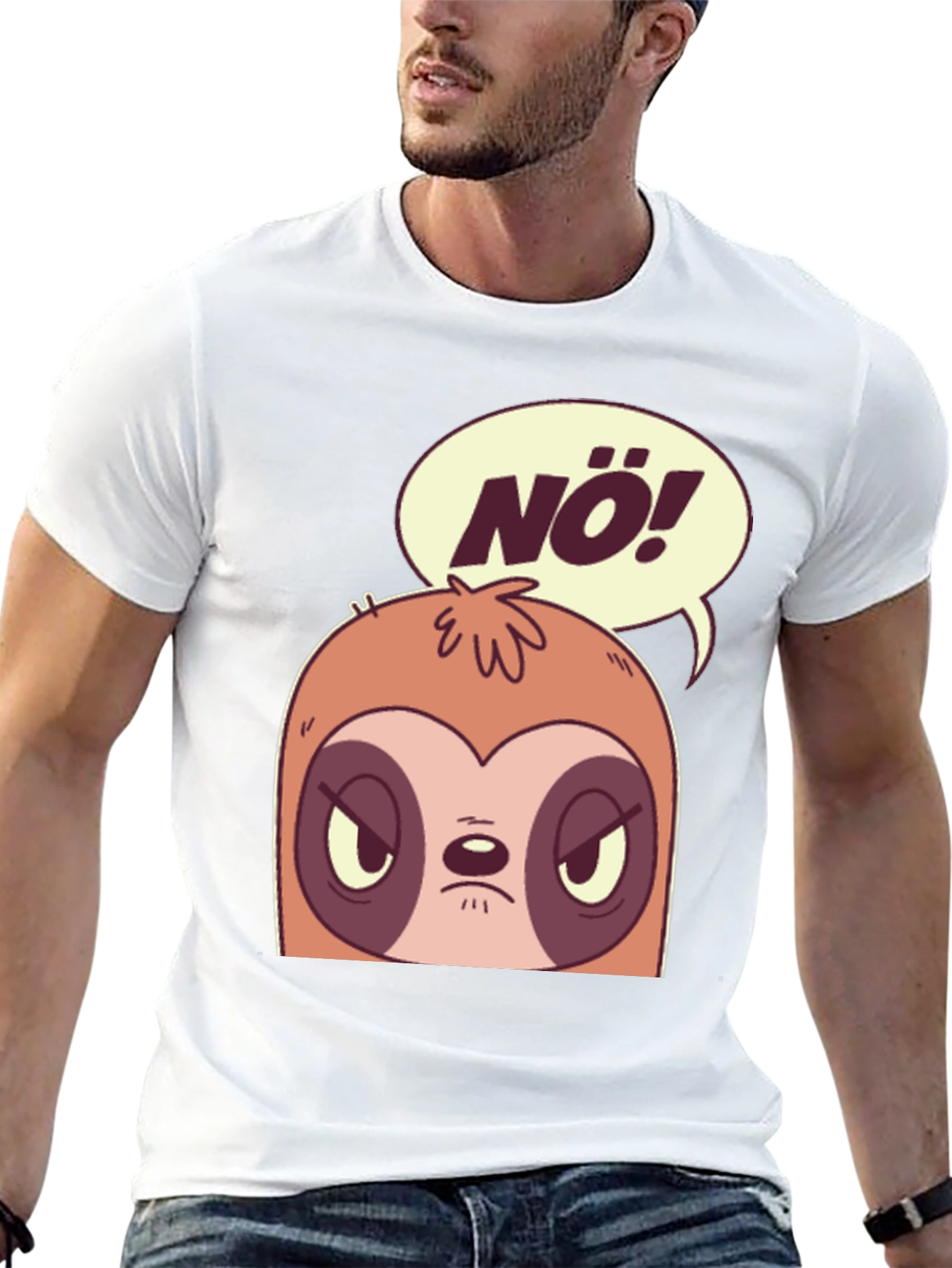 Nö Sloth Graphic Tee - Funny Novelty T-Shirt