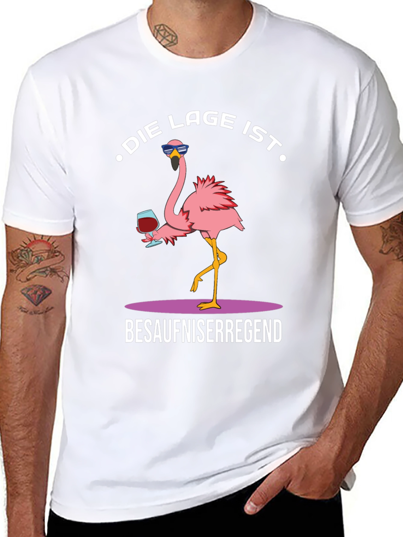Humorous Flamingo Graphic T-Shirt