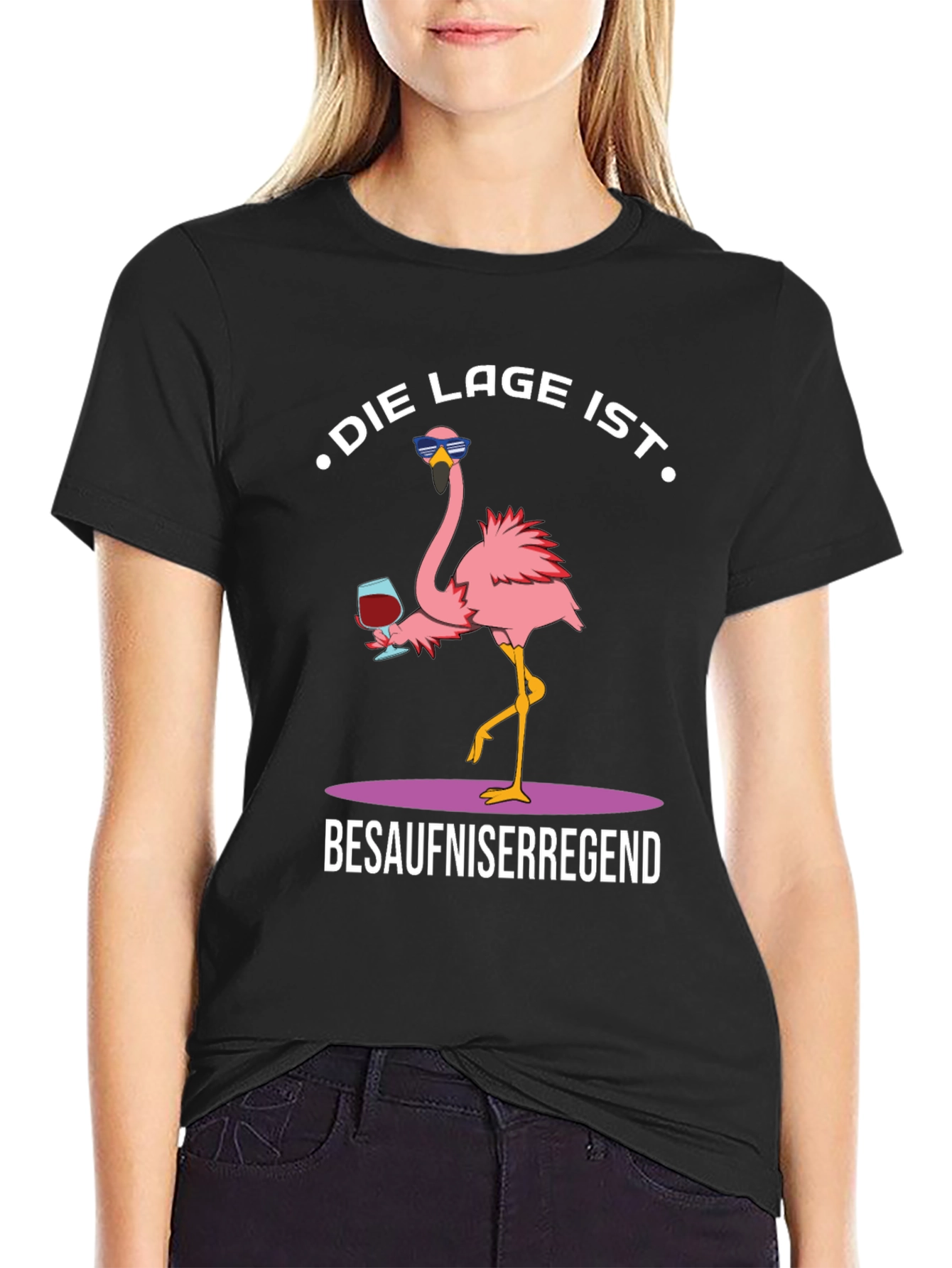 Humorous Flamingo Graphic T-Shirt
