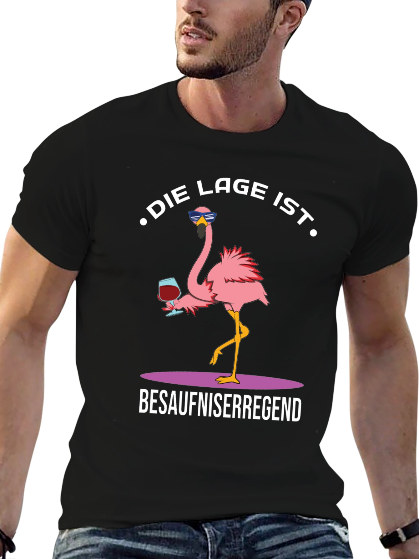 Humorous Flamingo Graphic T-Shirt