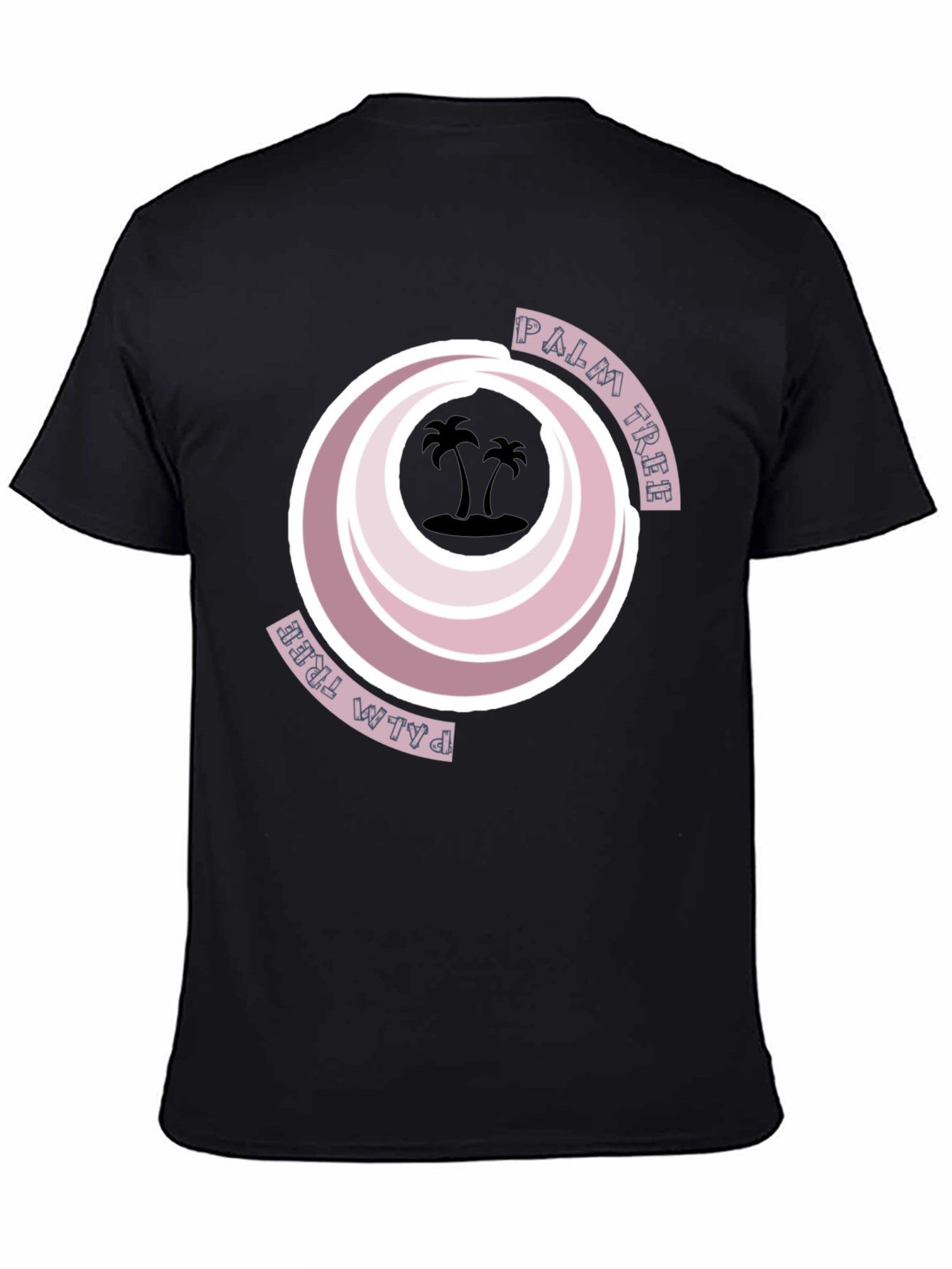 Retro Palm Tree Graphic Tee - Black