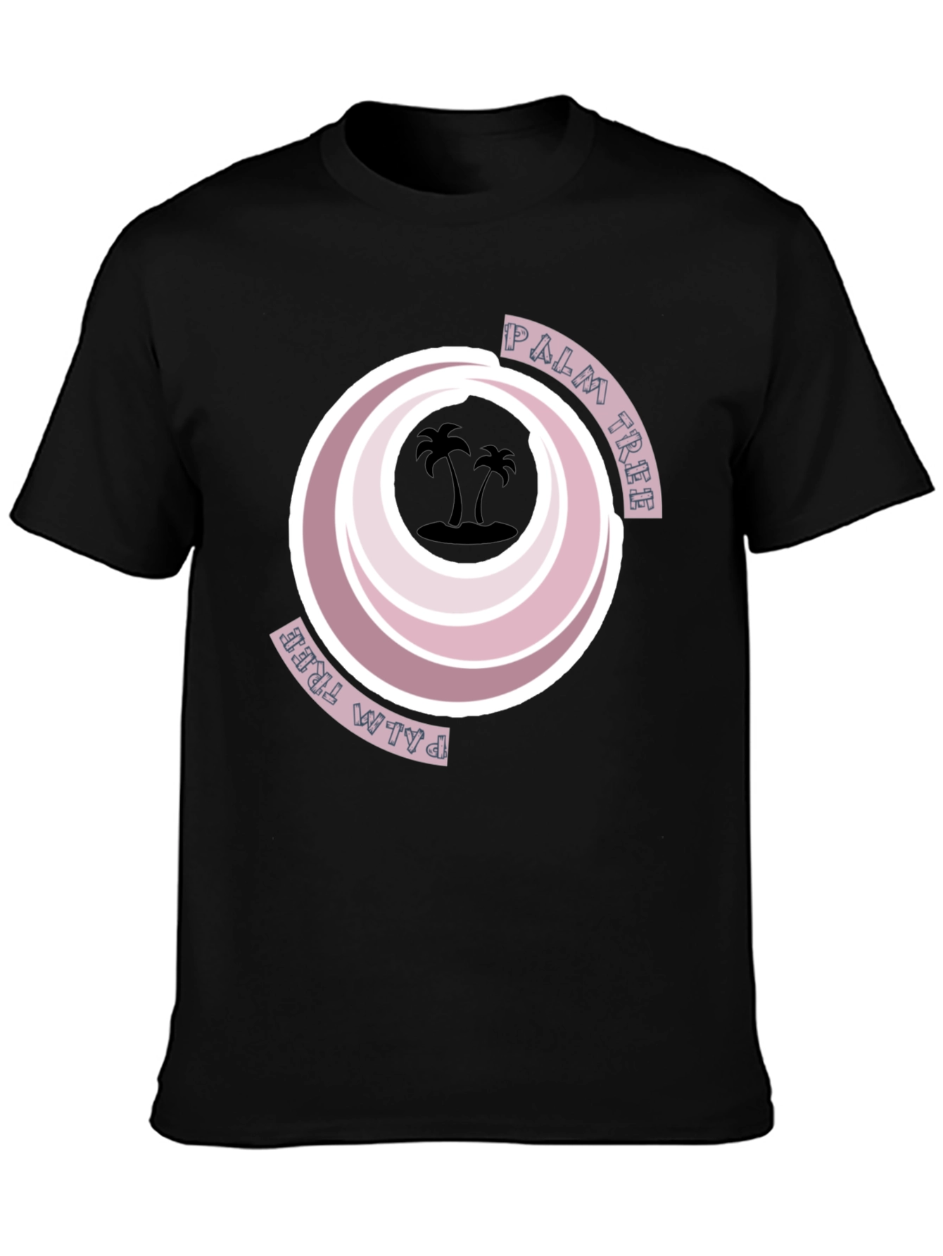 Retro Palm Tree Graphic Tee - Black