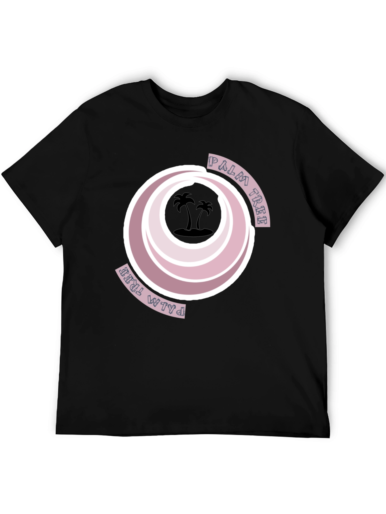 Retro Palm Tree Graphic Tee - Black