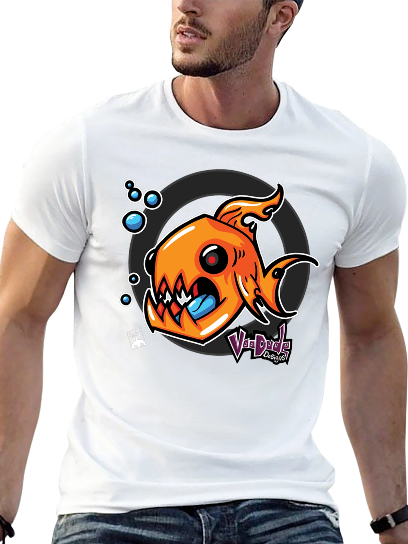 Fish Graphic Black T-Shirt - Unique Design