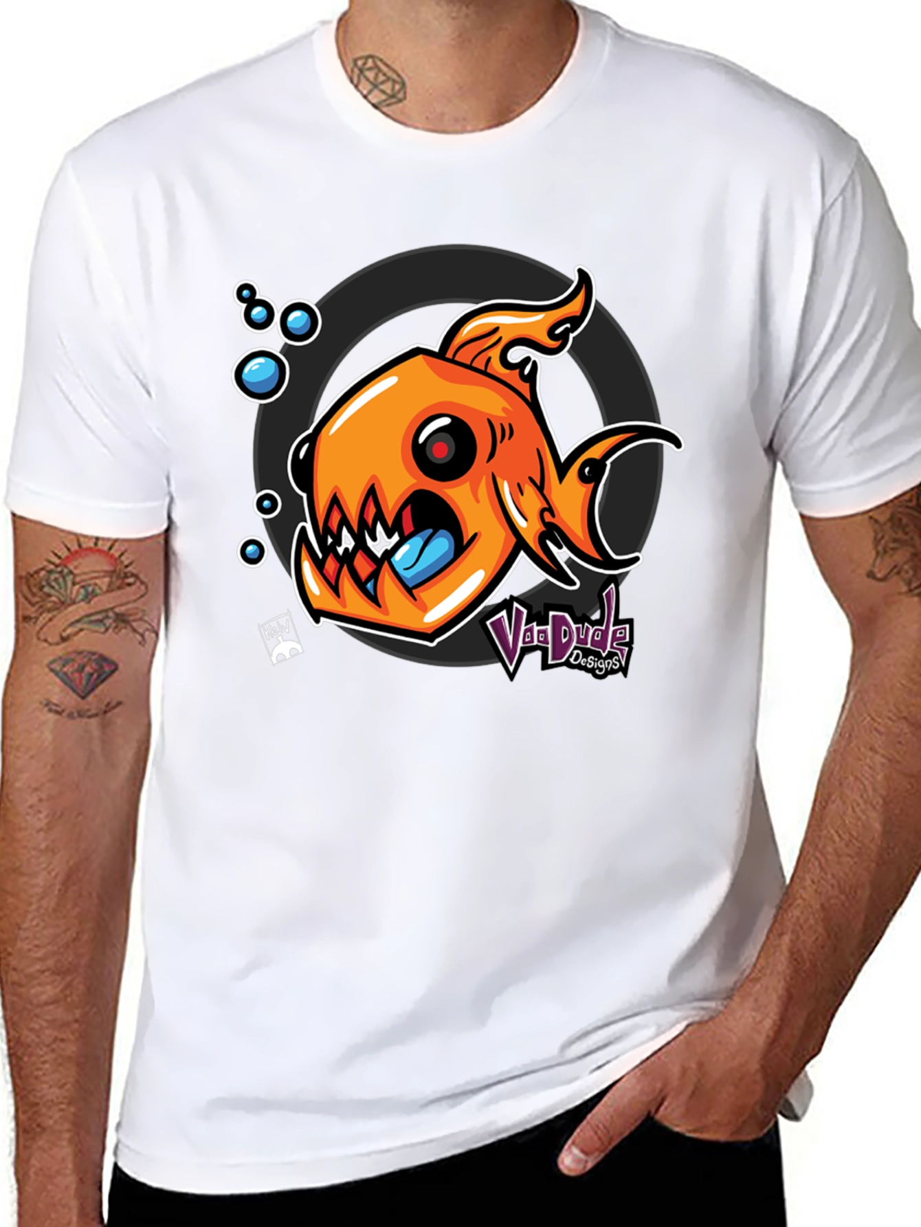 Fish Graphic Black T-Shirt - Unique Design