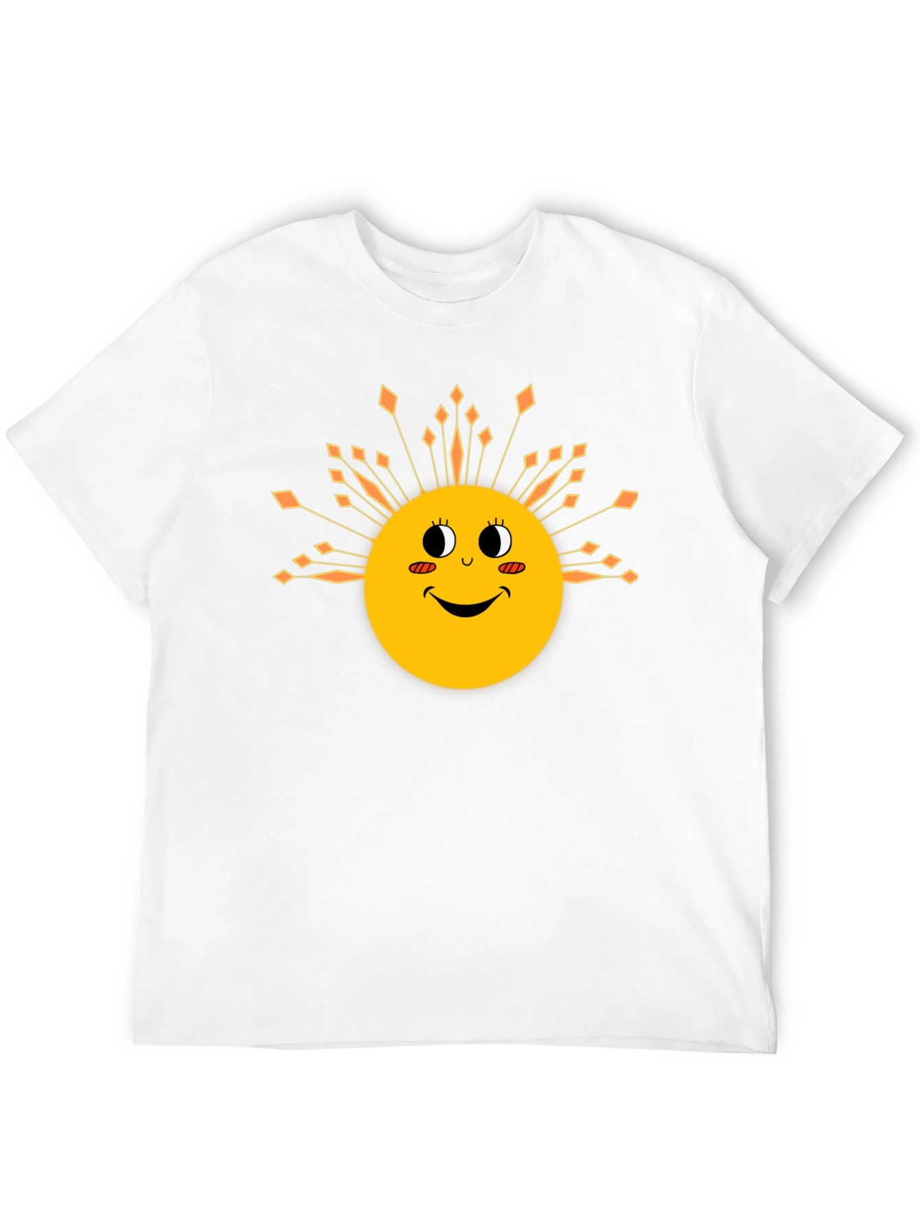Smiling Sun Graphic Tee - Black Cotton Blend T-Shirt