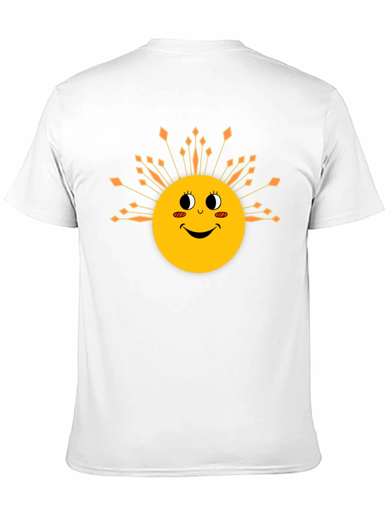 Smiling Sun Graphic Tee - Black Cotton Blend T-Shirt
