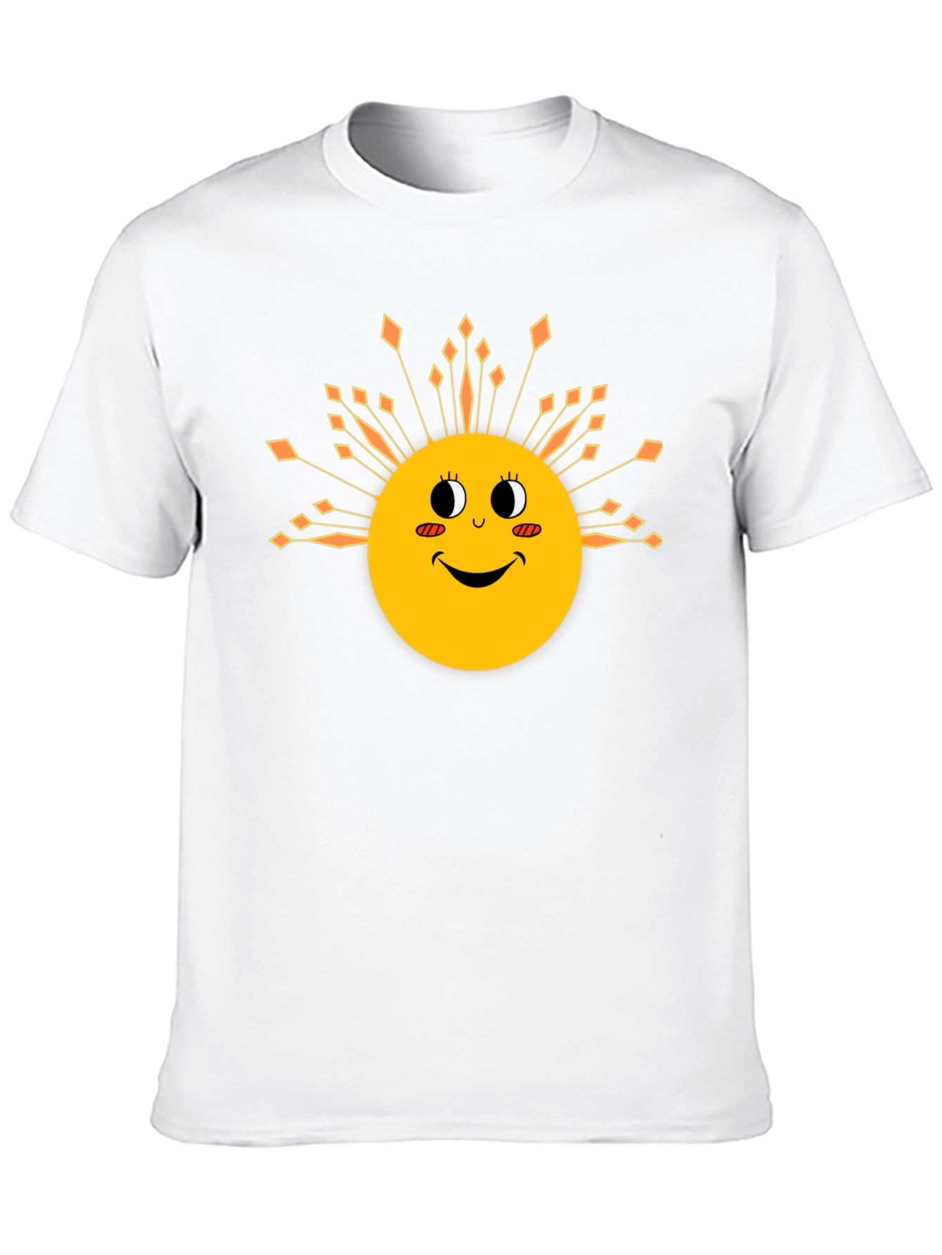 Smiling Sun Graphic Tee - Black Cotton Blend T-Shirt