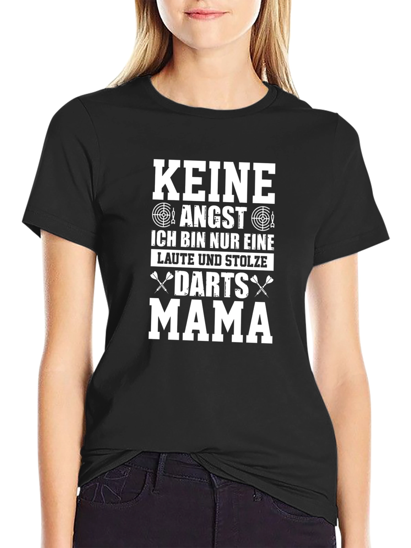Keine Angst Darts Mama Black T-Shirt