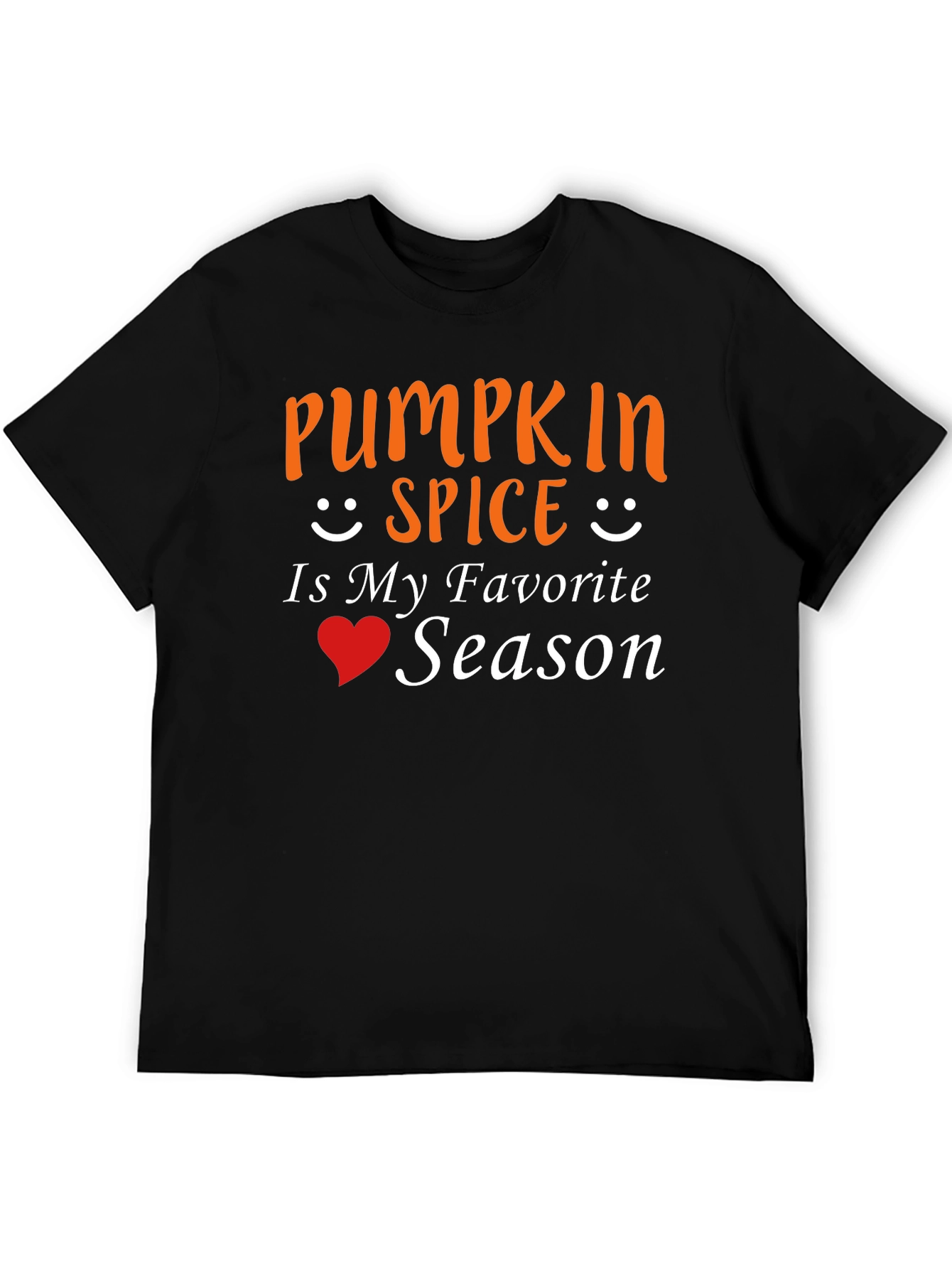 Pumpkin Spice Favorite Season Black T-Shirt