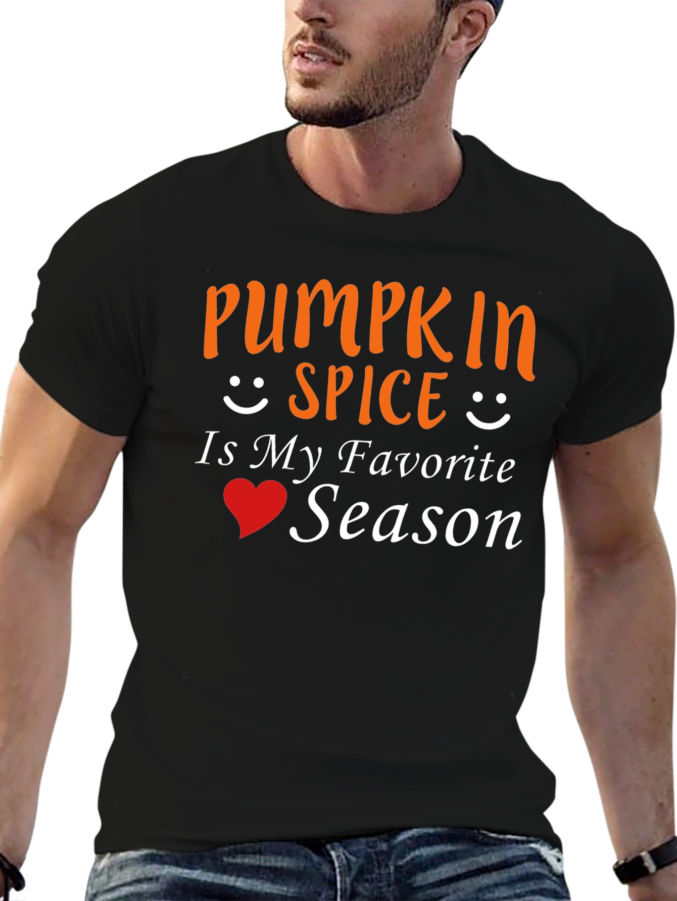 Pumpkin Spice Favorite Season Black T-Shirt