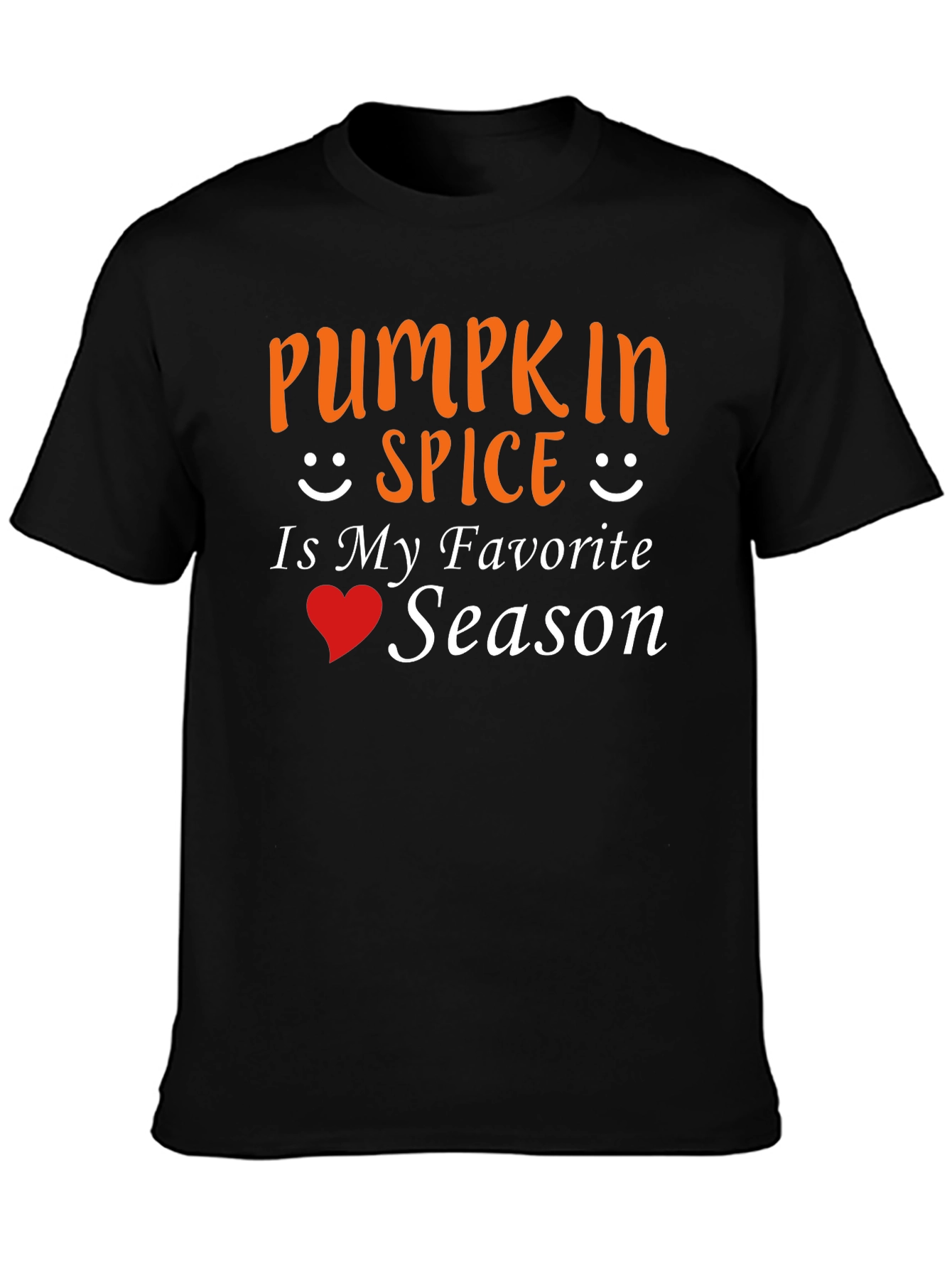 Pumpkin Spice Favorite Season Black T-Shirt