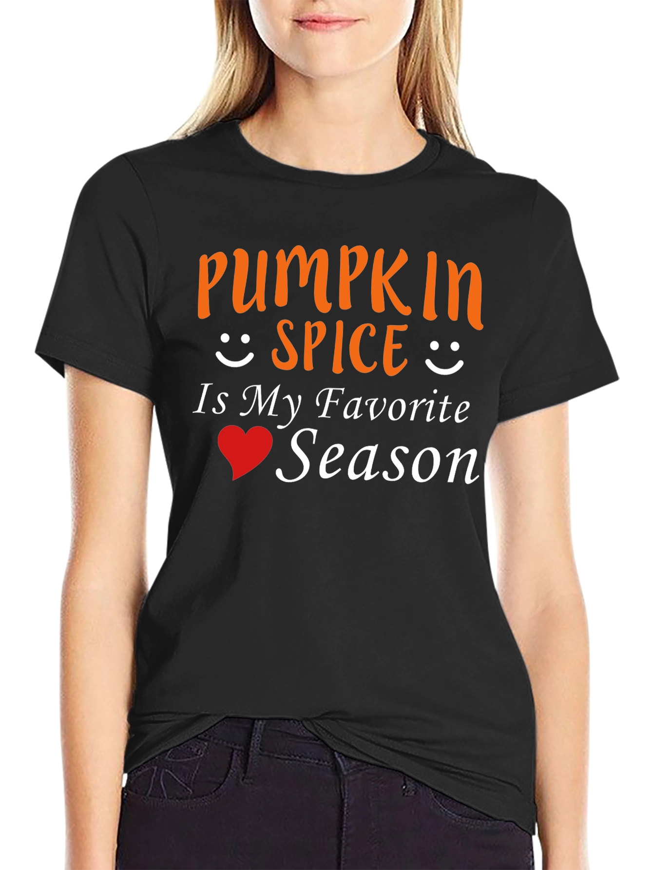 Pumpkin Spice Favorite Season Black T-Shirt