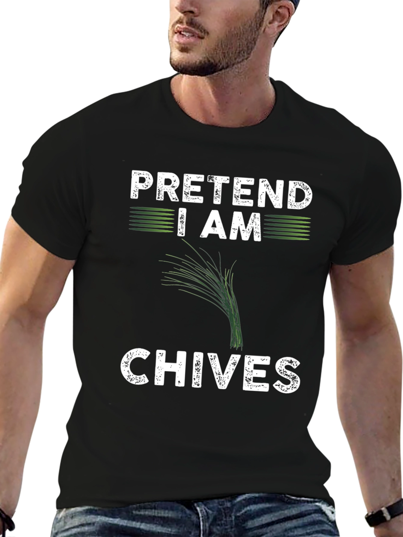 Pretend I Am Chives Funny Graphic T-Shirt