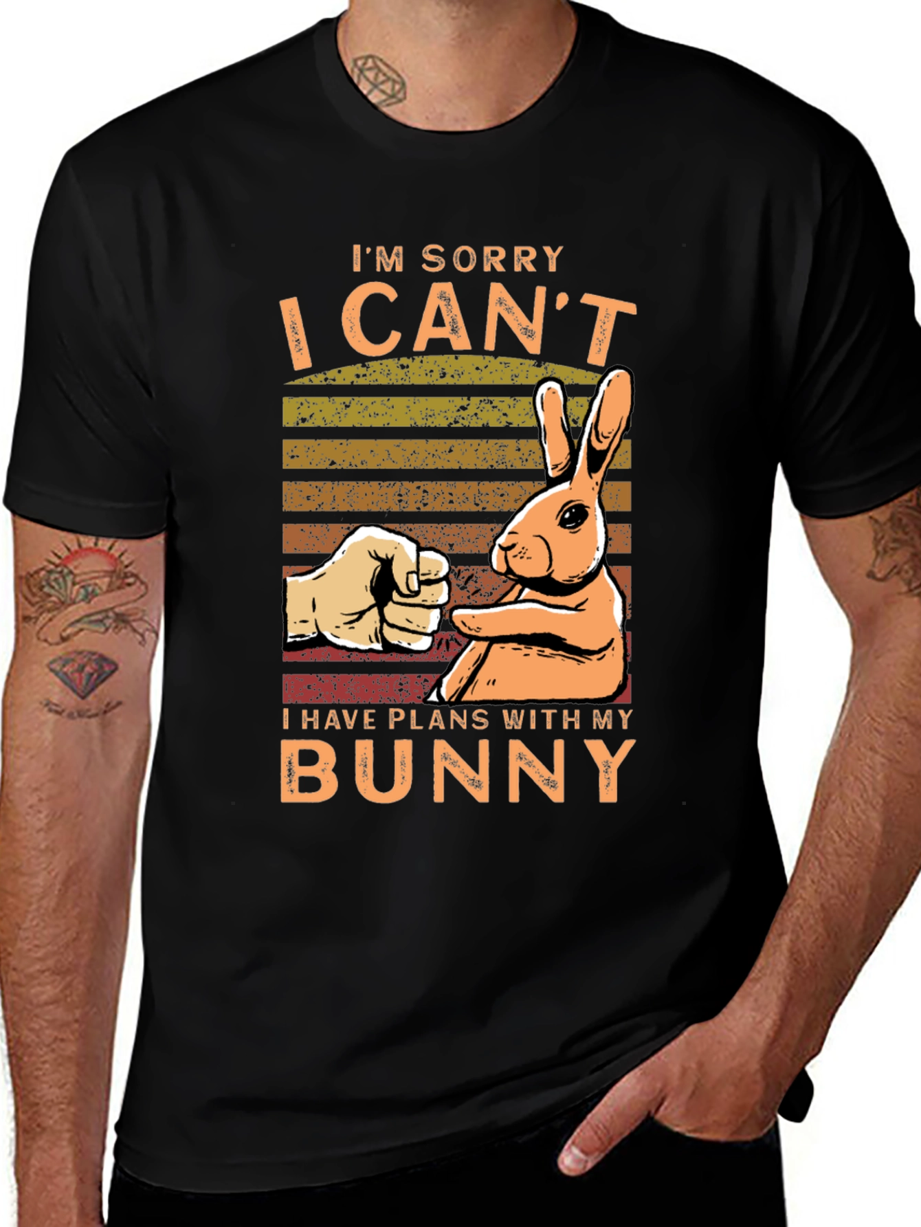 Bunny Plans Graphic Tee - Mens Black T-Shirt