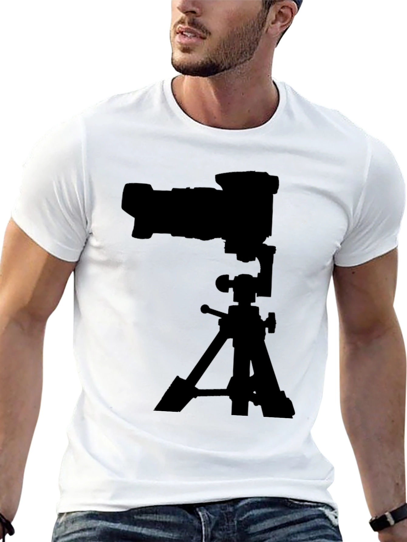 Camera on Tripod Black Graphic Tee