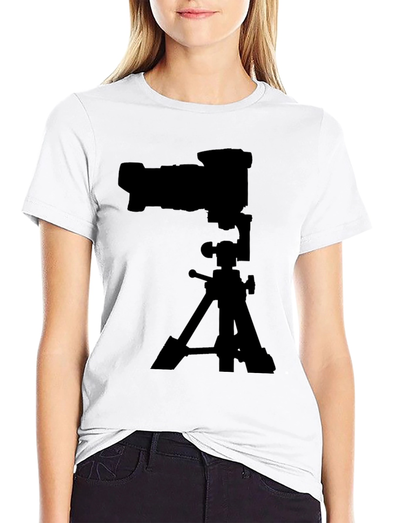 Camera on Tripod Black Graphic Tee
