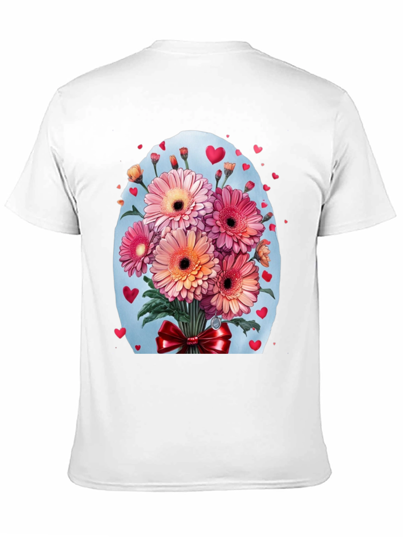 Floral Bouquet Heart T-Shirt - Romantic Design