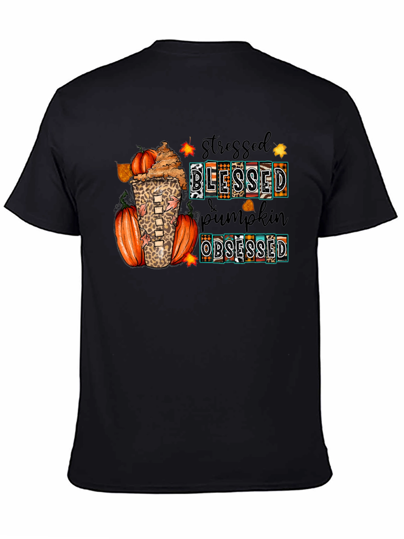 Stressed Blessed Pumpkin Obsessed Fall T-Shirt