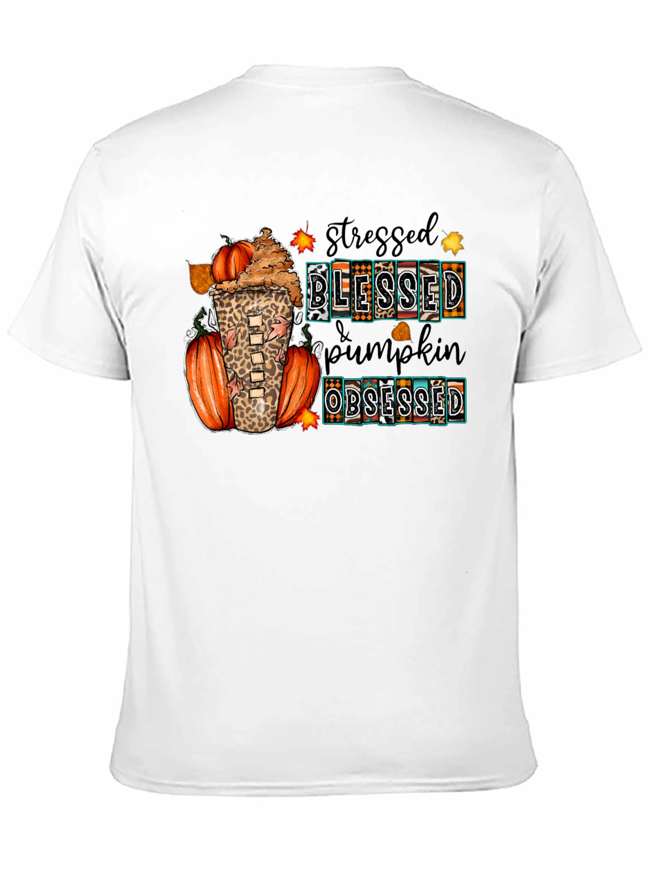 Stressed Blessed Pumpkin Obsessed Fall T-Shirt