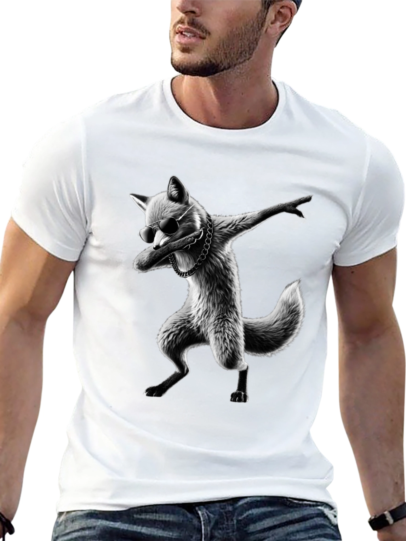 Cool Fox Dabbing Graphic T-Shirt