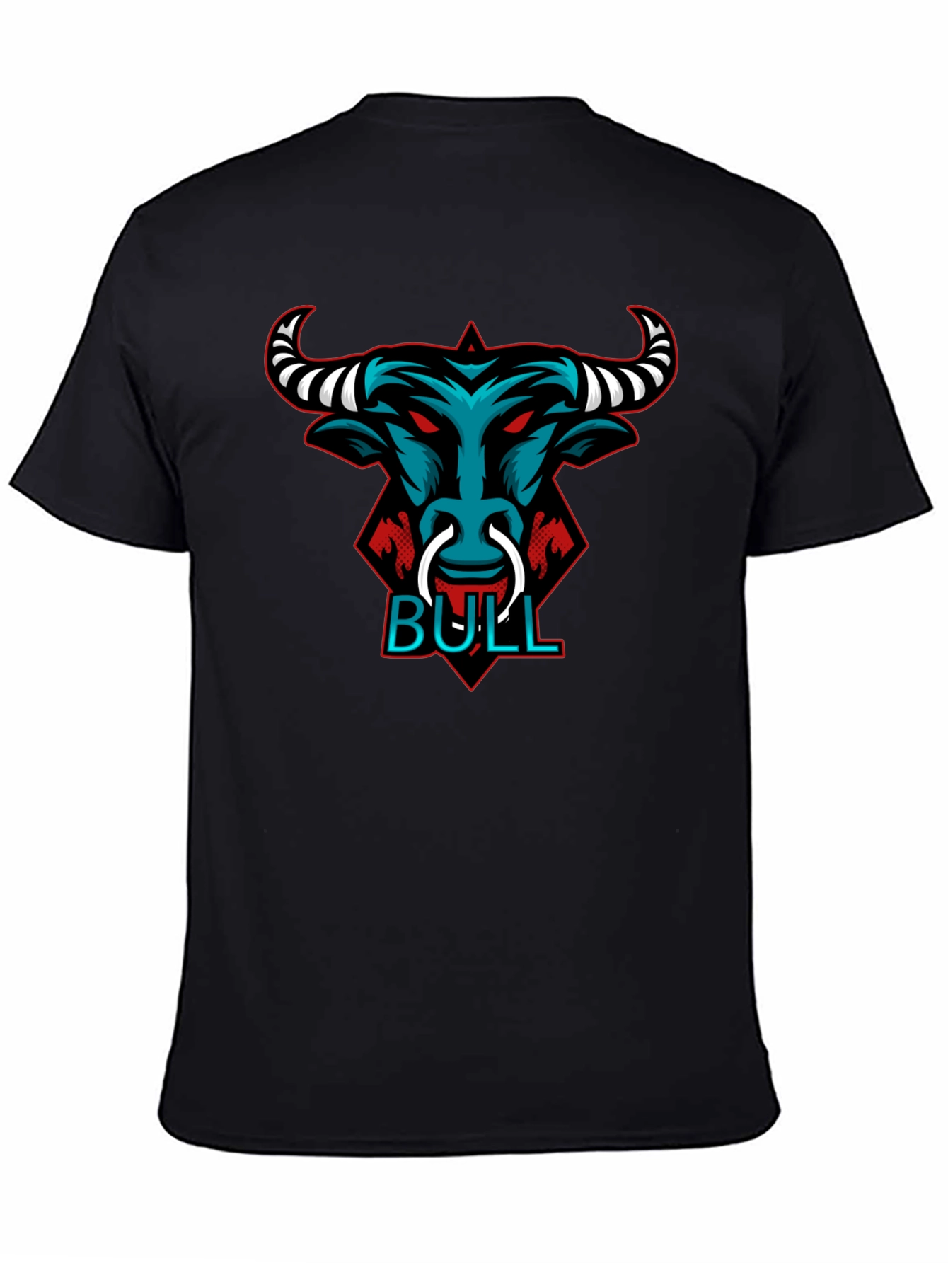 Bull Graphic Tee - Black Crewneck T-Shirt