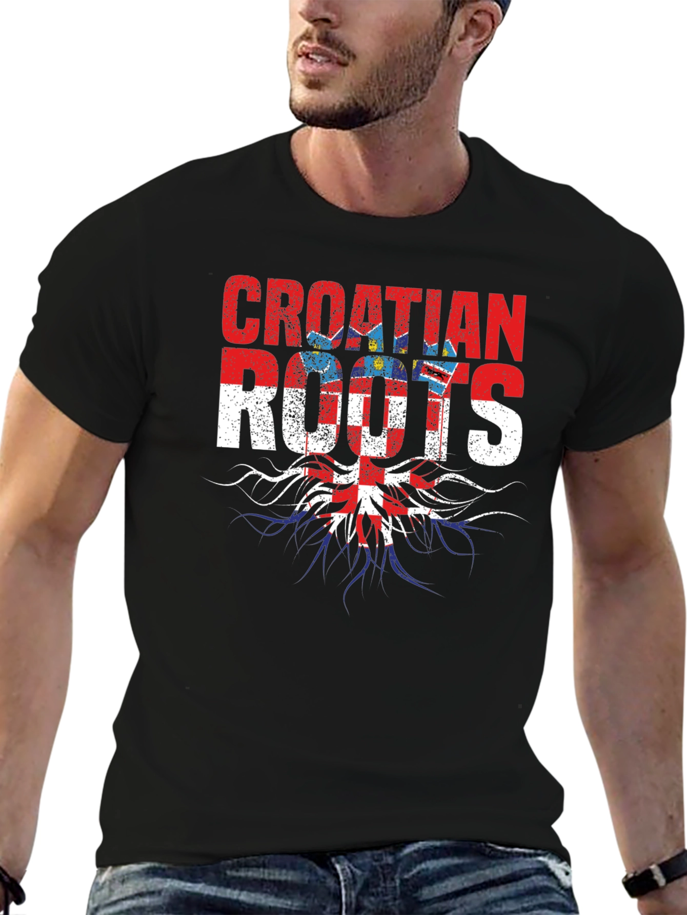 Croatian Roots Graphic T-Shirt - Black