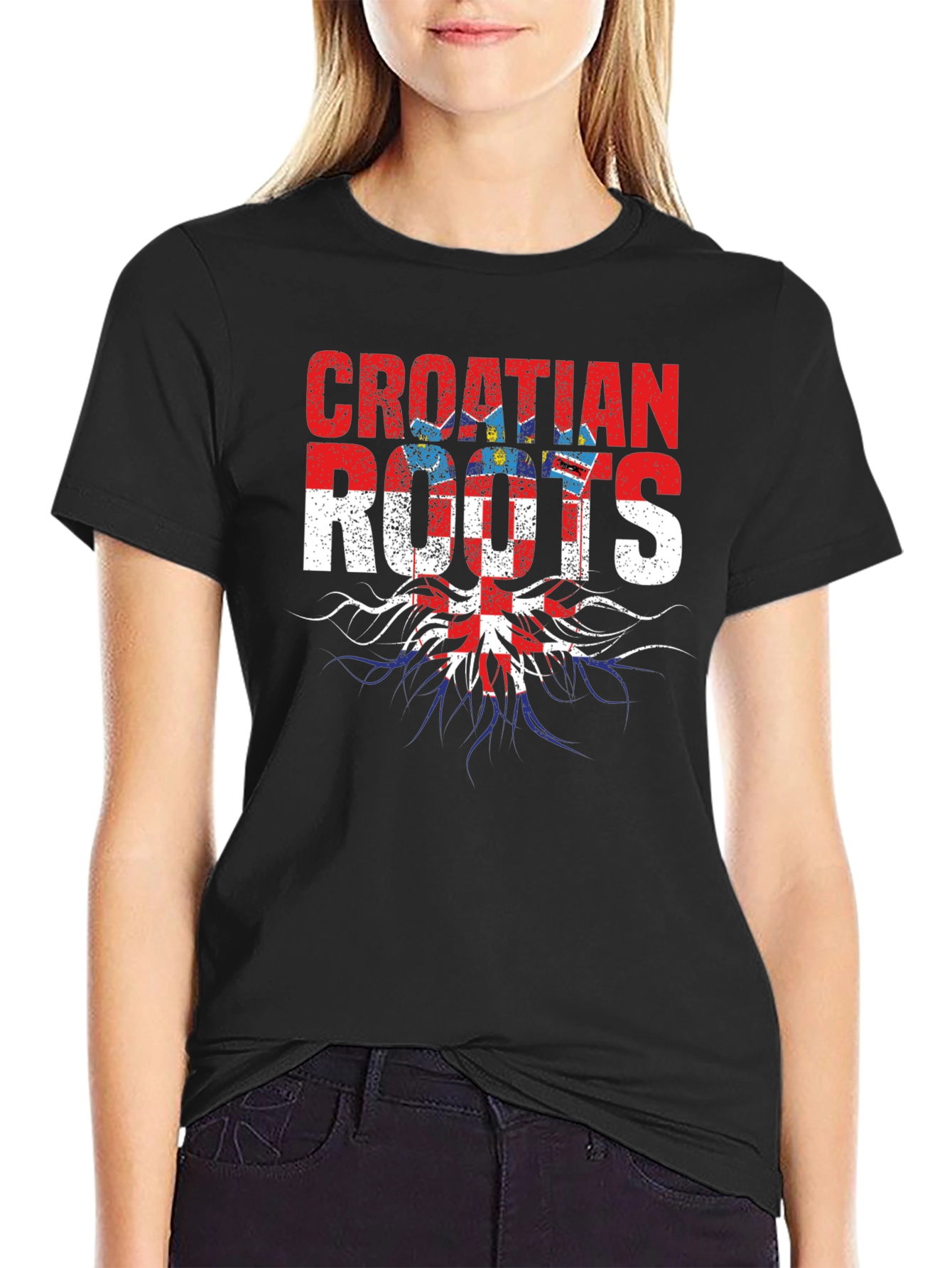 Croatian Roots Graphic T-Shirt - Black