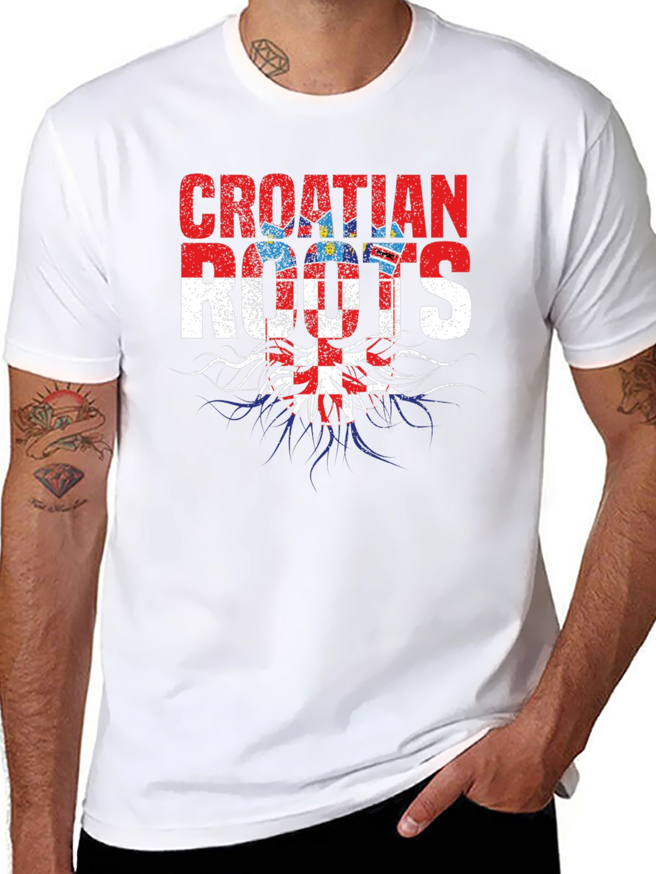 Croatian Roots Graphic T-Shirt - Black