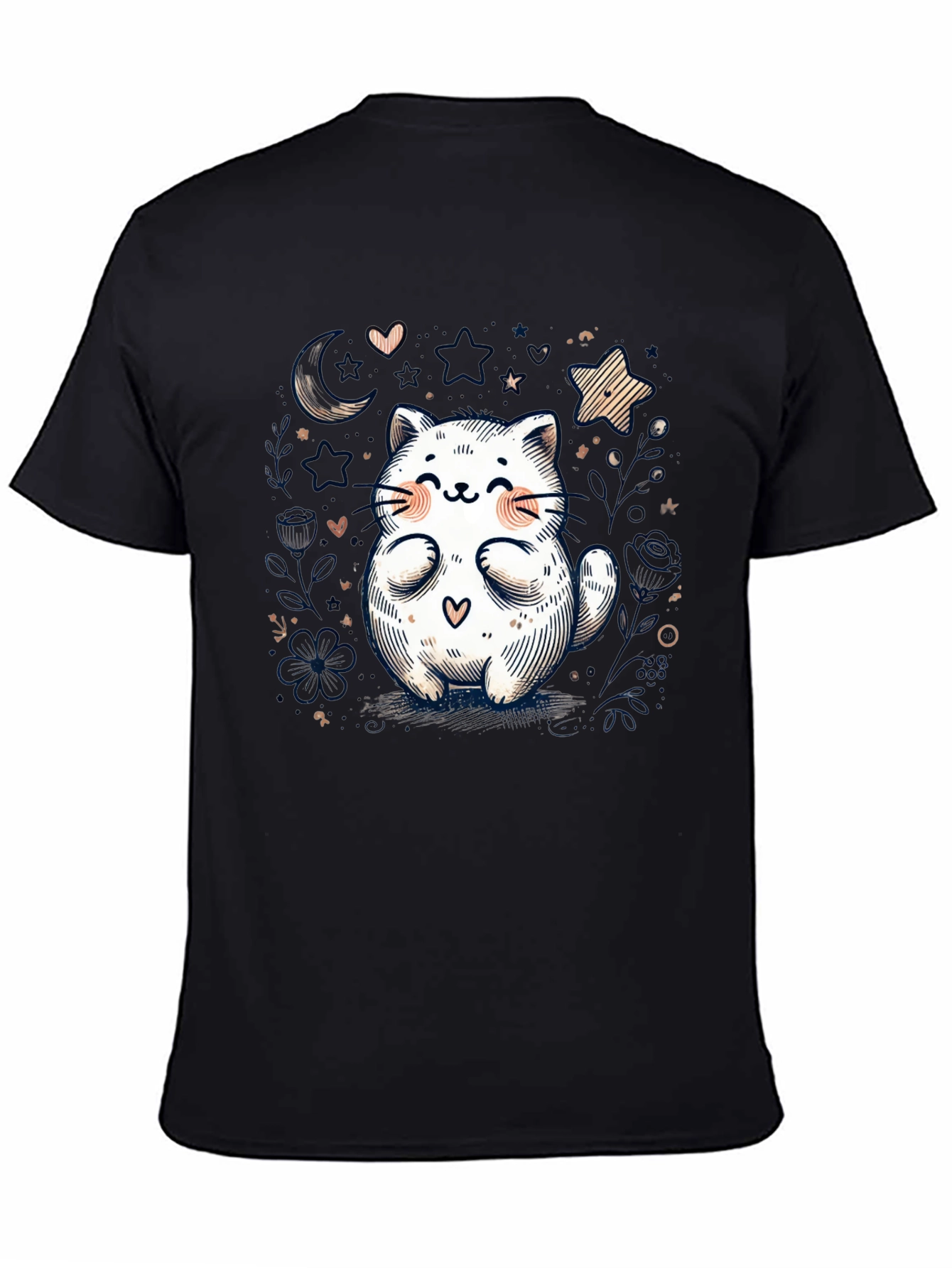Cute Cat Graphic Tee - Whimsical Kawaii Design
