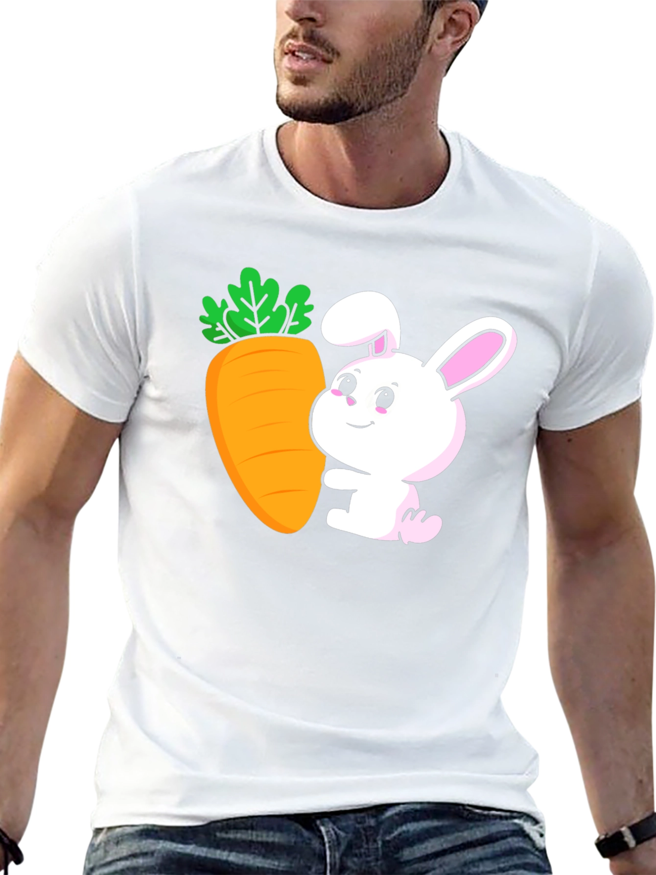 Bunny & Carrot Graphic Tee - Easter Fun!