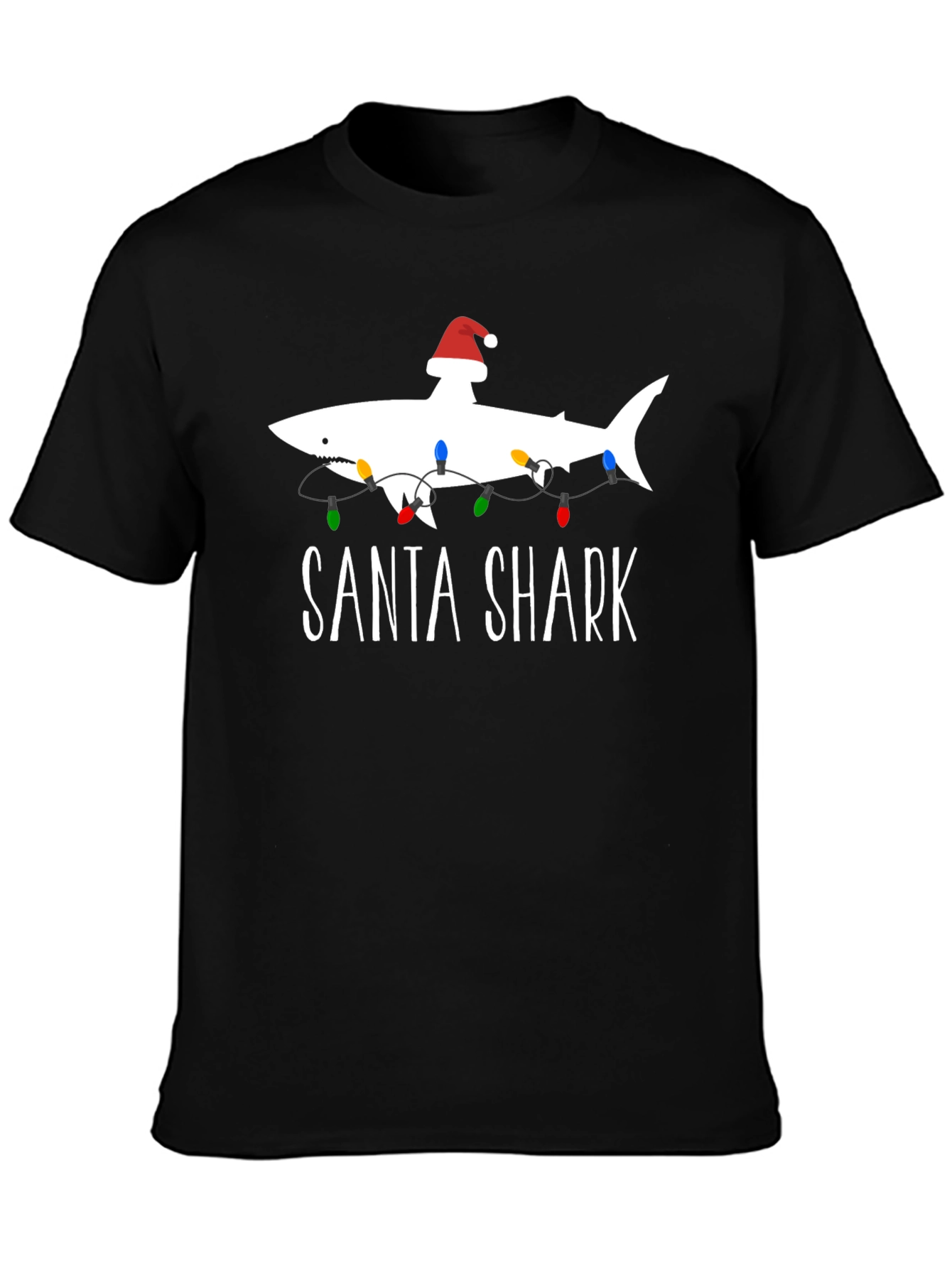 Santa Shark Graphic T-Shirt - Holiday Fun!