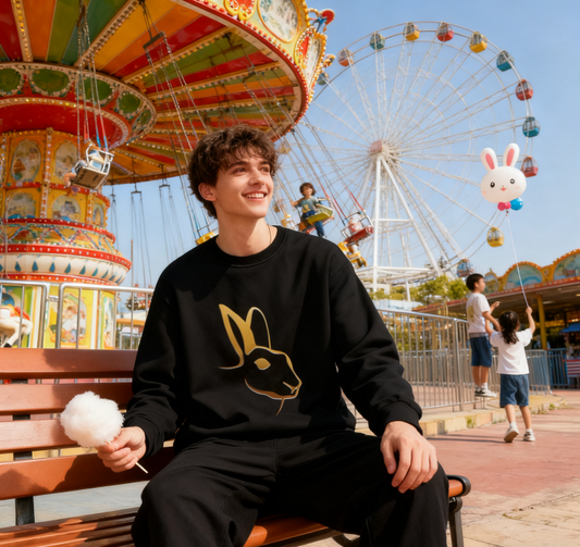 "Golden Bunny" Sleek Silhouette Crewneck
