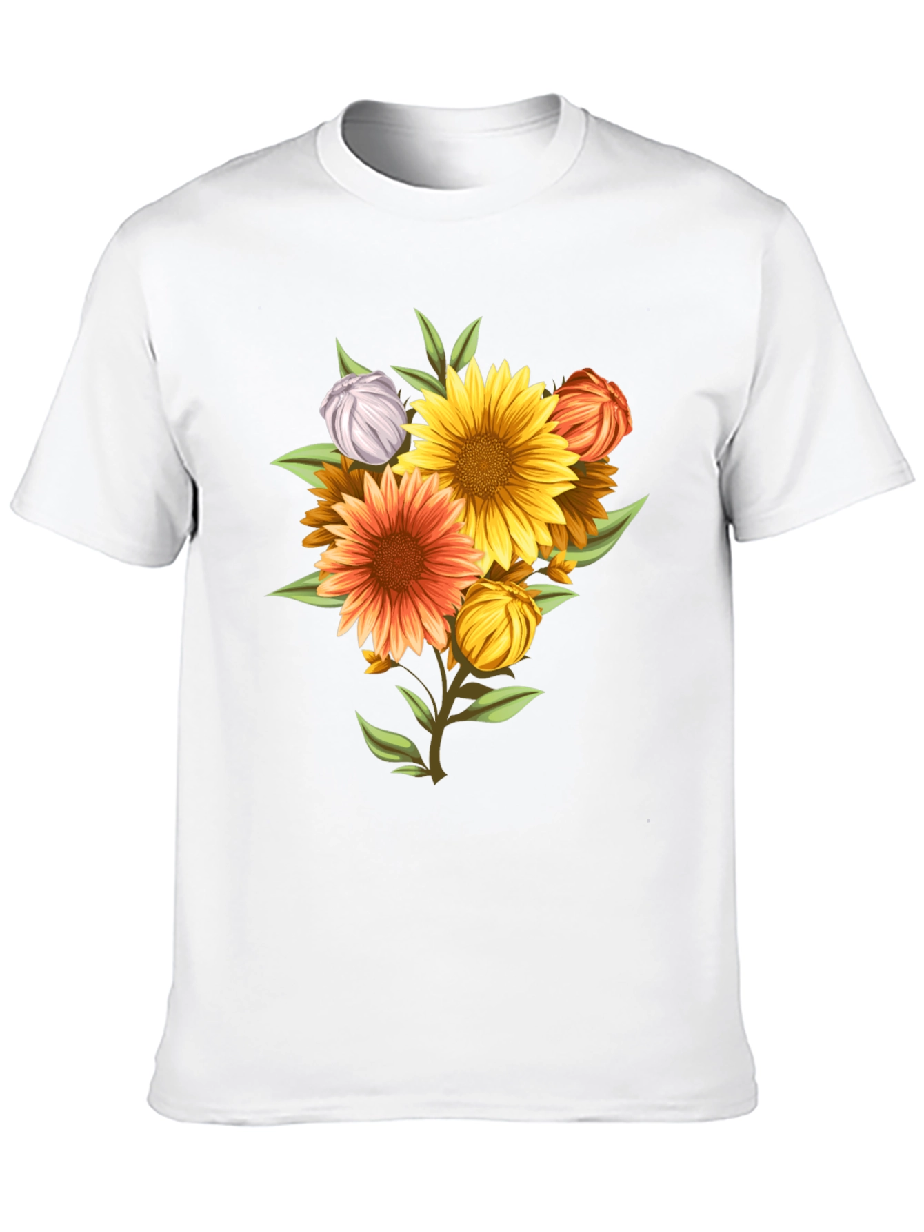 Floral T-Shirt: Vibrant Sunflower Design