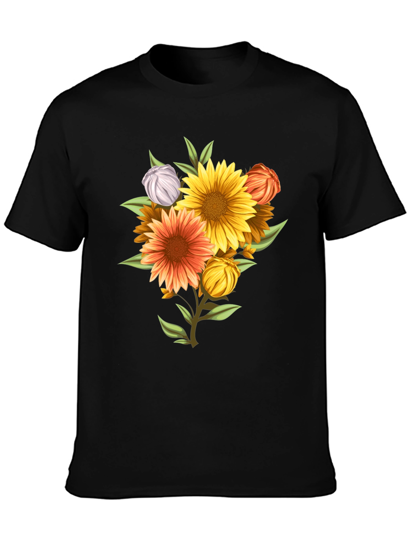Floral T-Shirt: Vibrant Sunflower Design