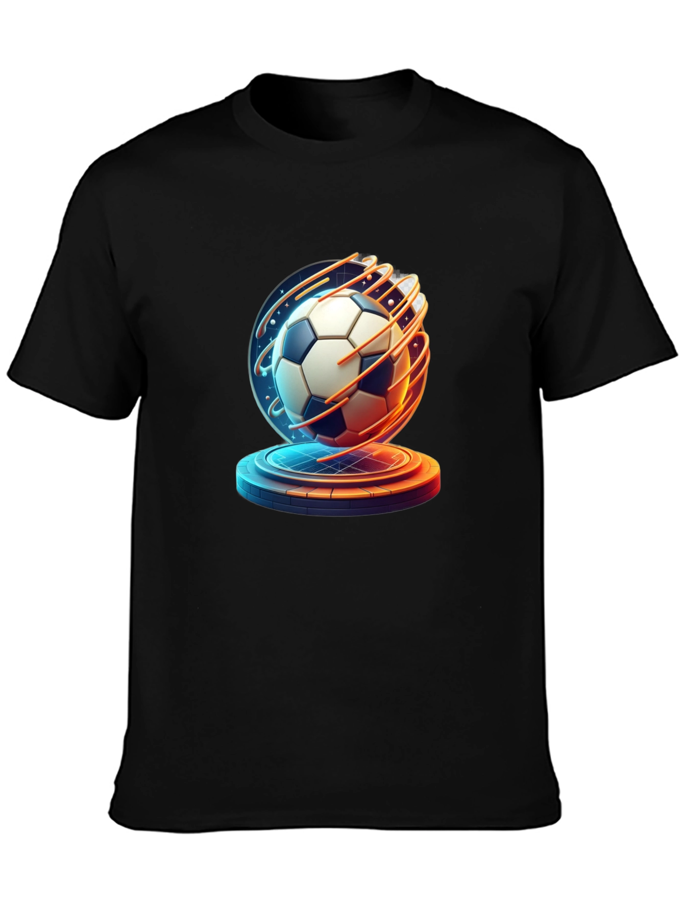 Futuristic Soccer Ball Graphic Tee - Sporty Style