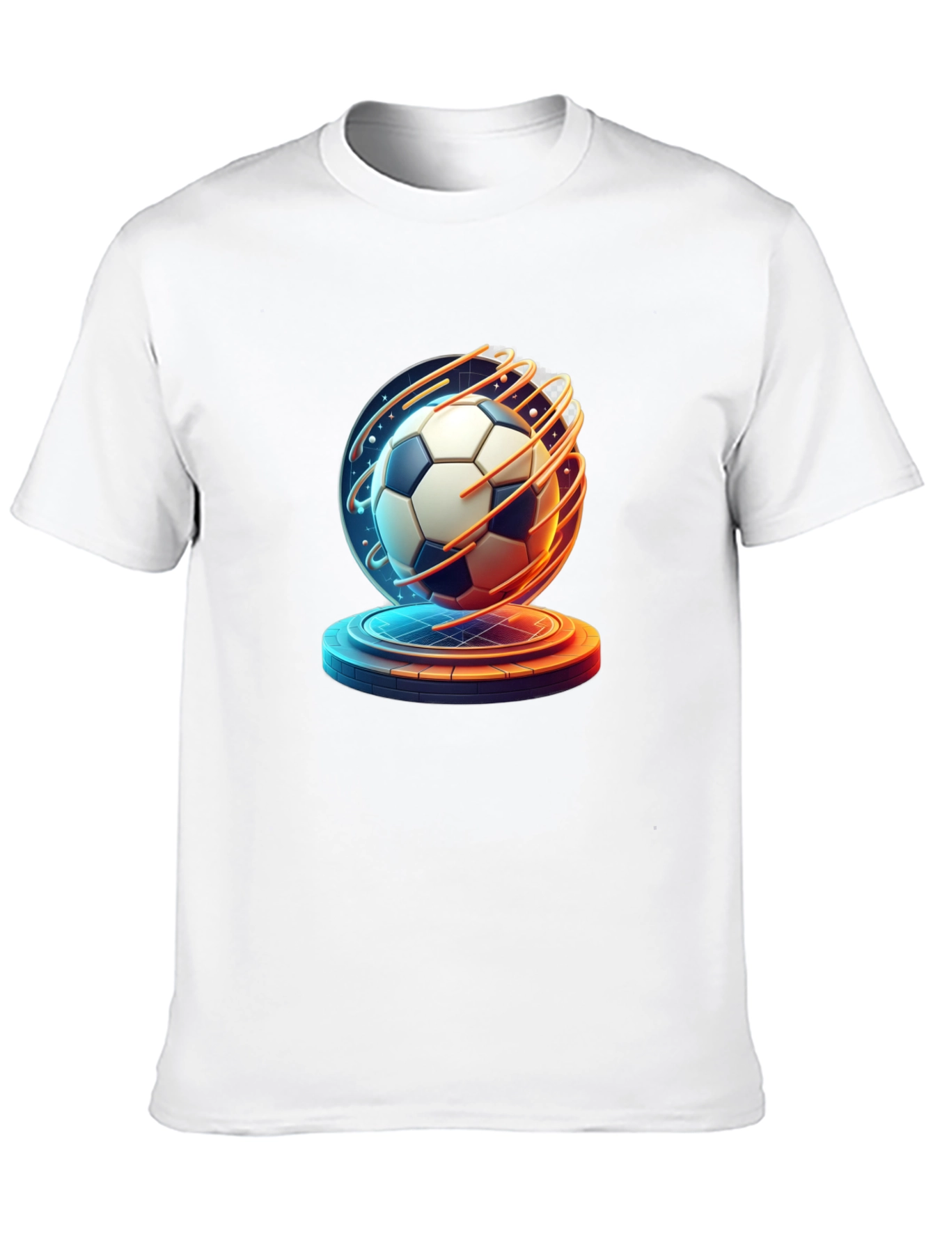 Futuristic Soccer Ball Graphic Tee - Sporty Style