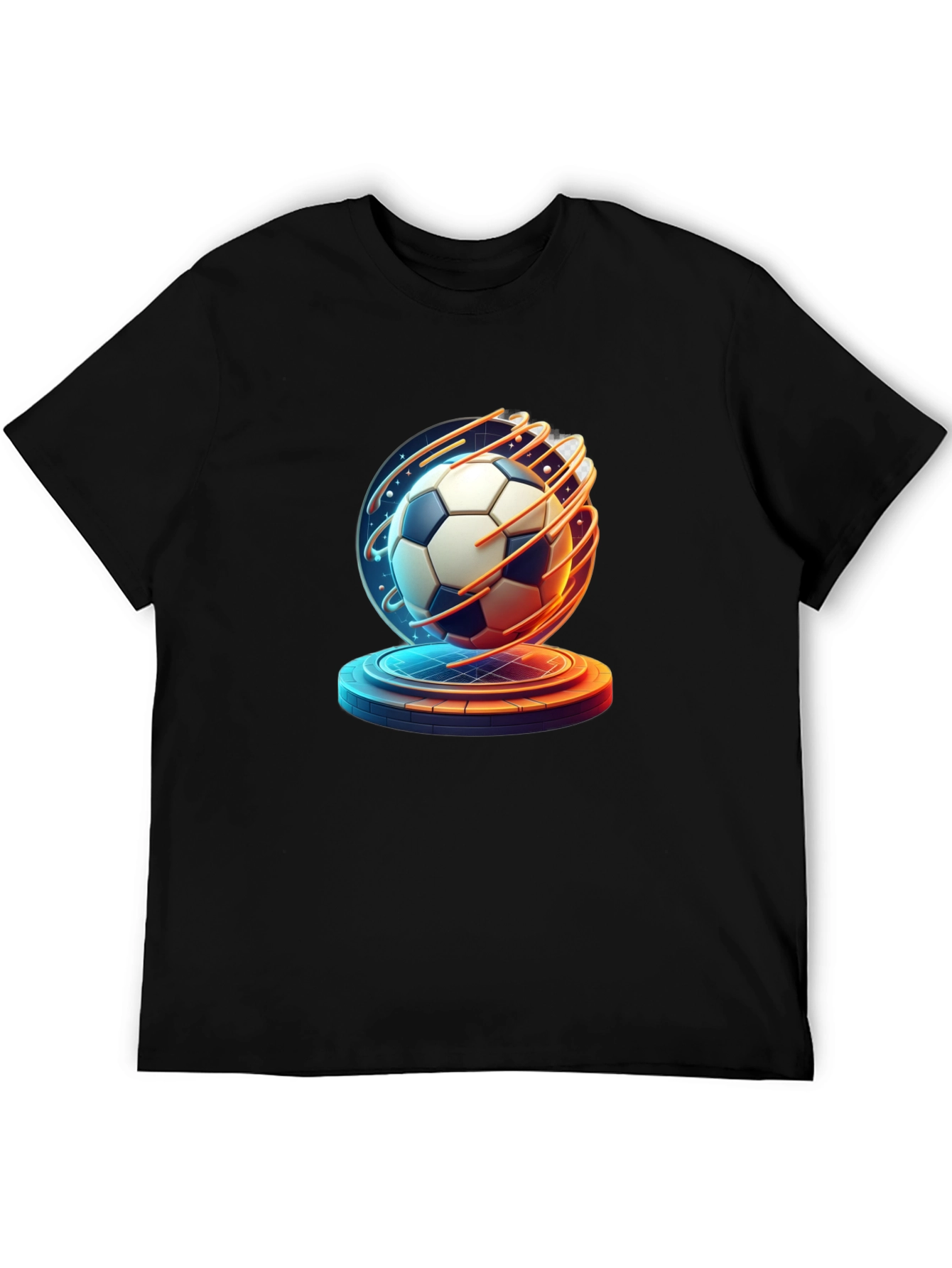 Futuristic Soccer Ball Graphic Tee - Sporty Style