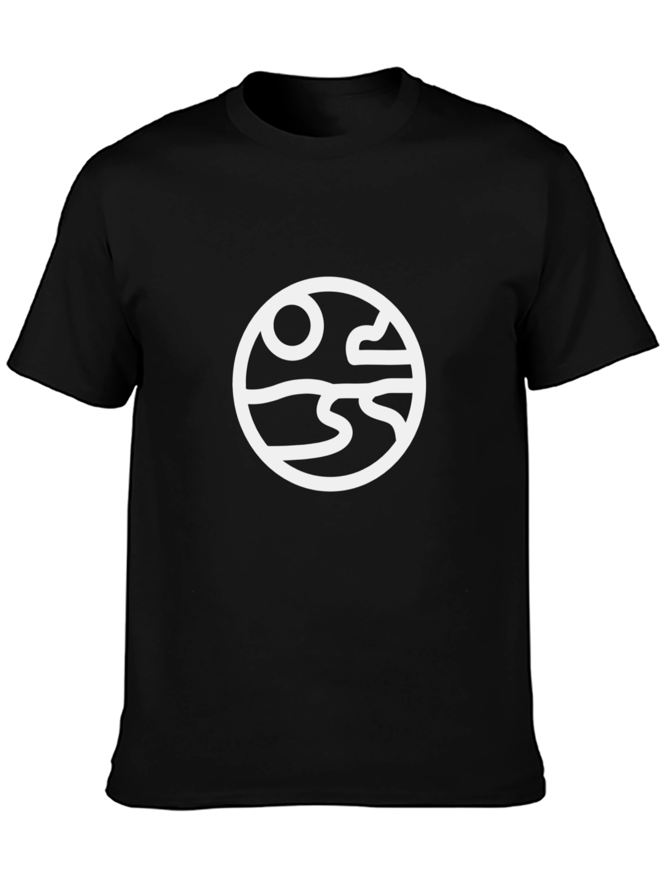 Abstract Landscape Graphic Tee - Black