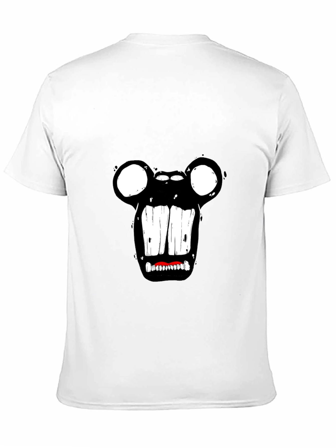 Monster Face Graphic Tee - Black Cotton T-Shirt