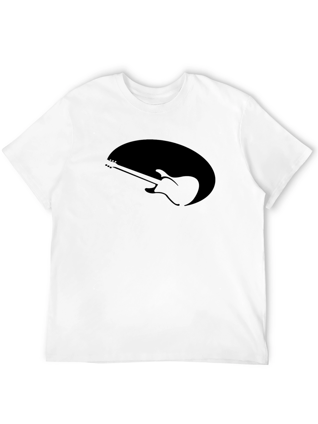 Black Guitar Graphic Tee - Music Lovers T-Shirt
