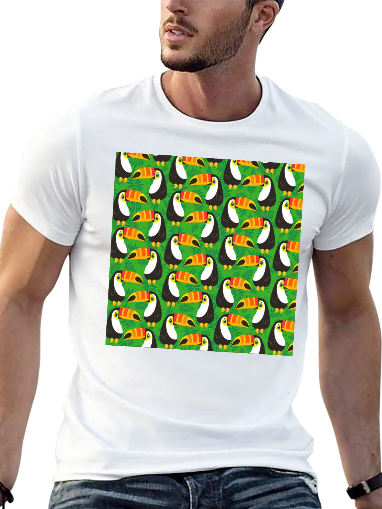 Fun Toucan Pattern T-Shirt