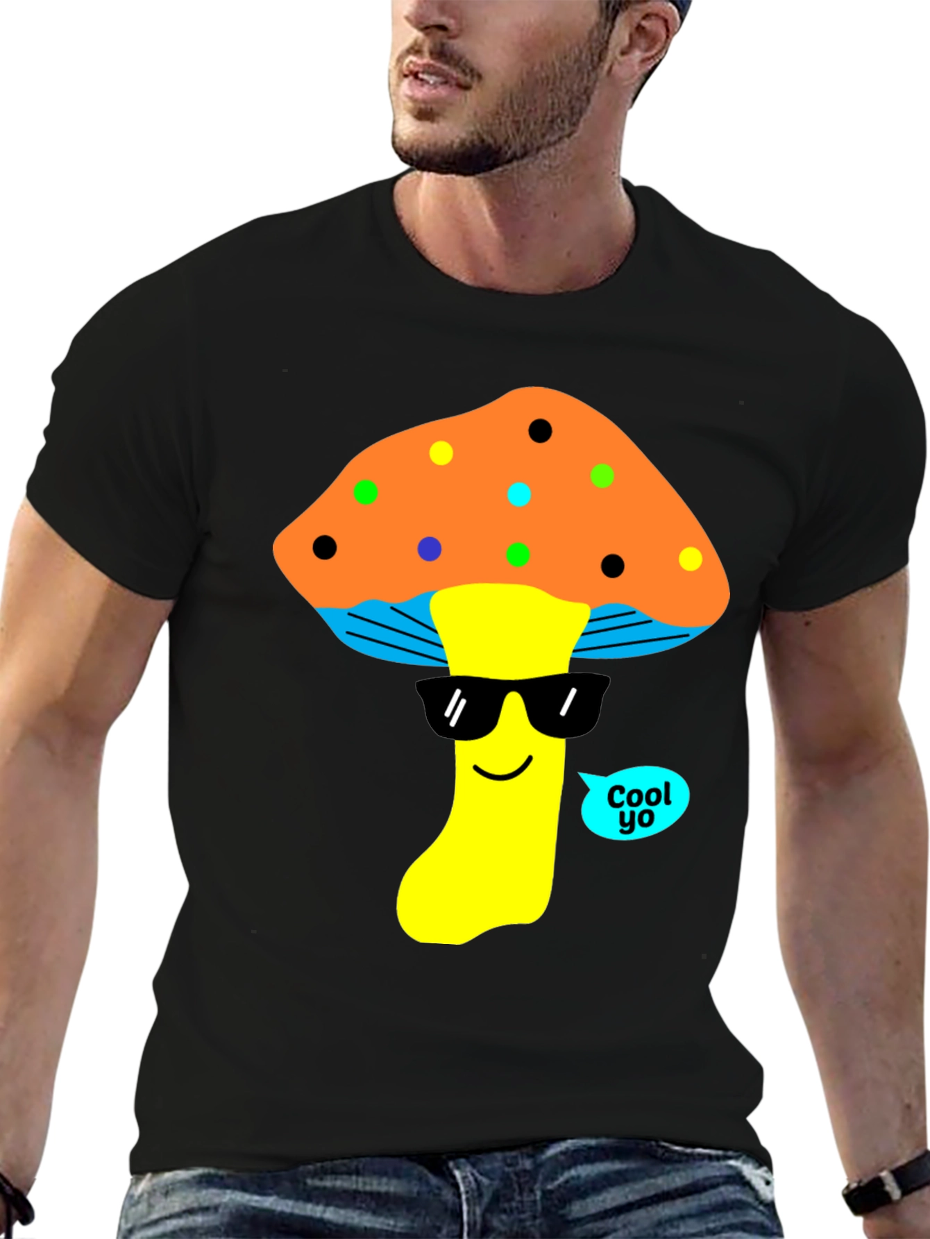 Cool Mushroom Graphic T-Shirt