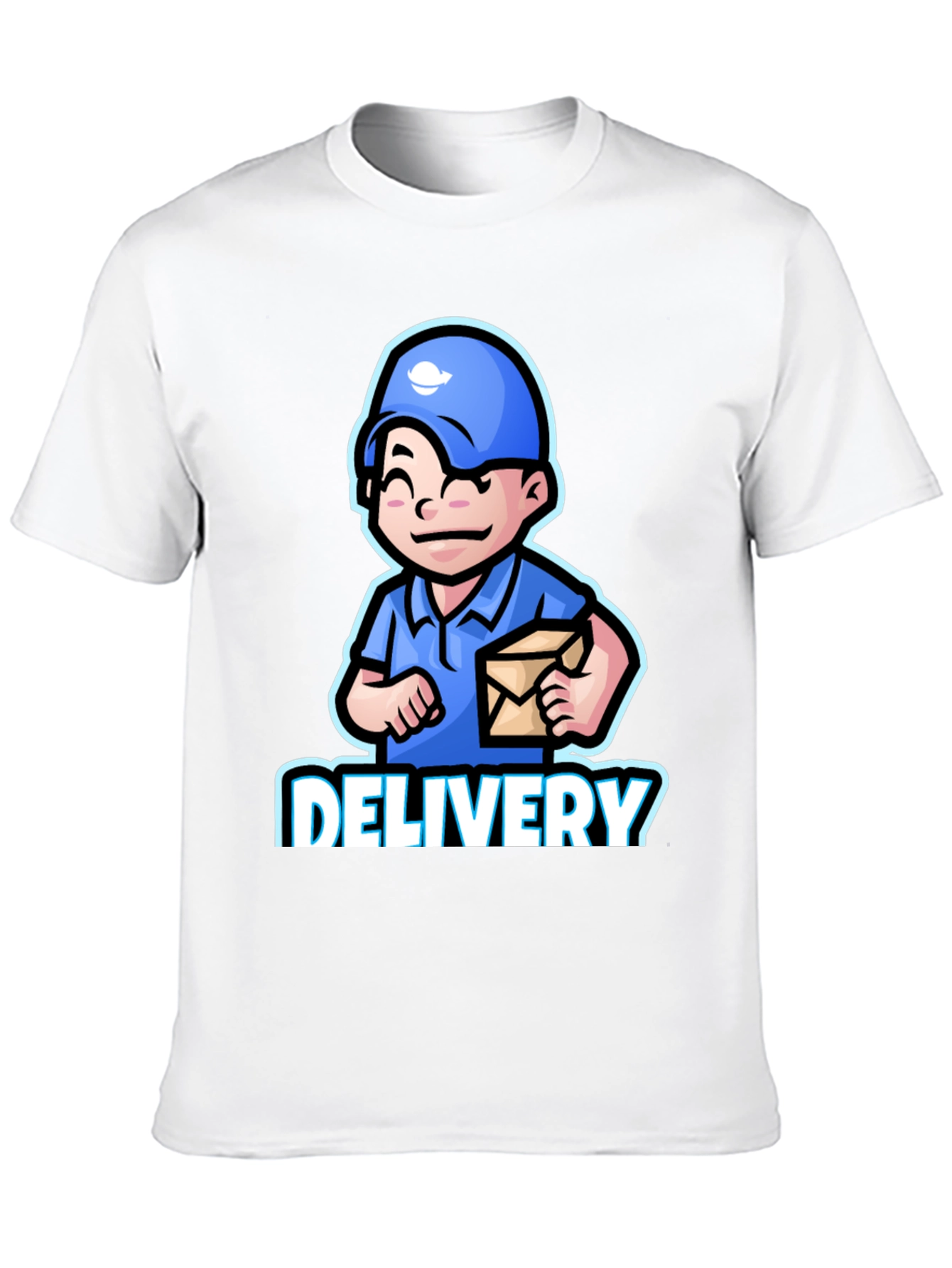 Delivery Man Cartoon Graphic T-Shirt
