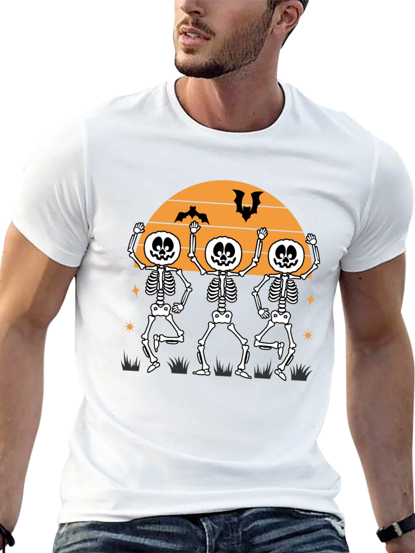 Dancing Skeletons Halloween T-Shirt - Fun Festive Apparel