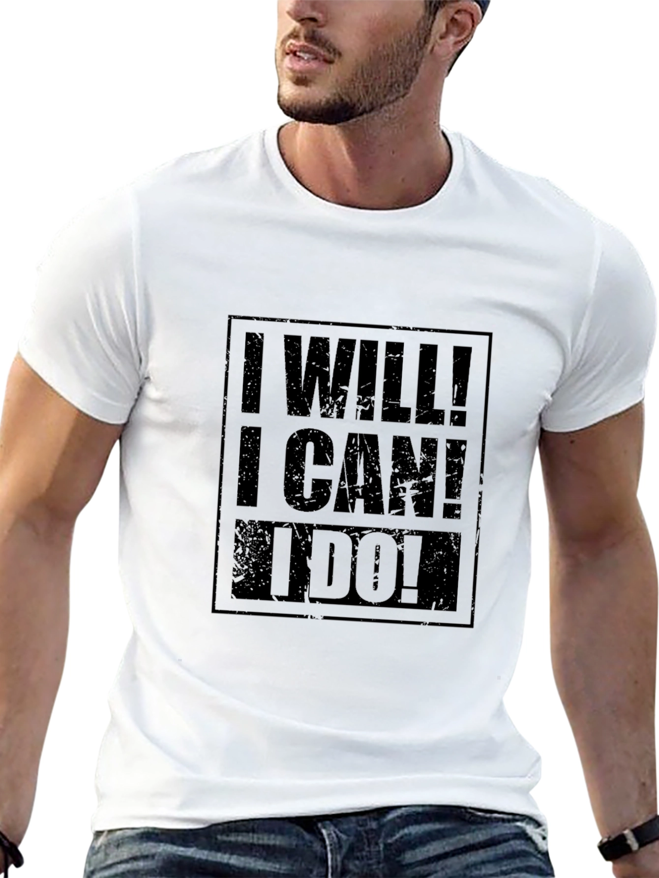 Motivational I Will! I Can! I Do! Black T-Shirt