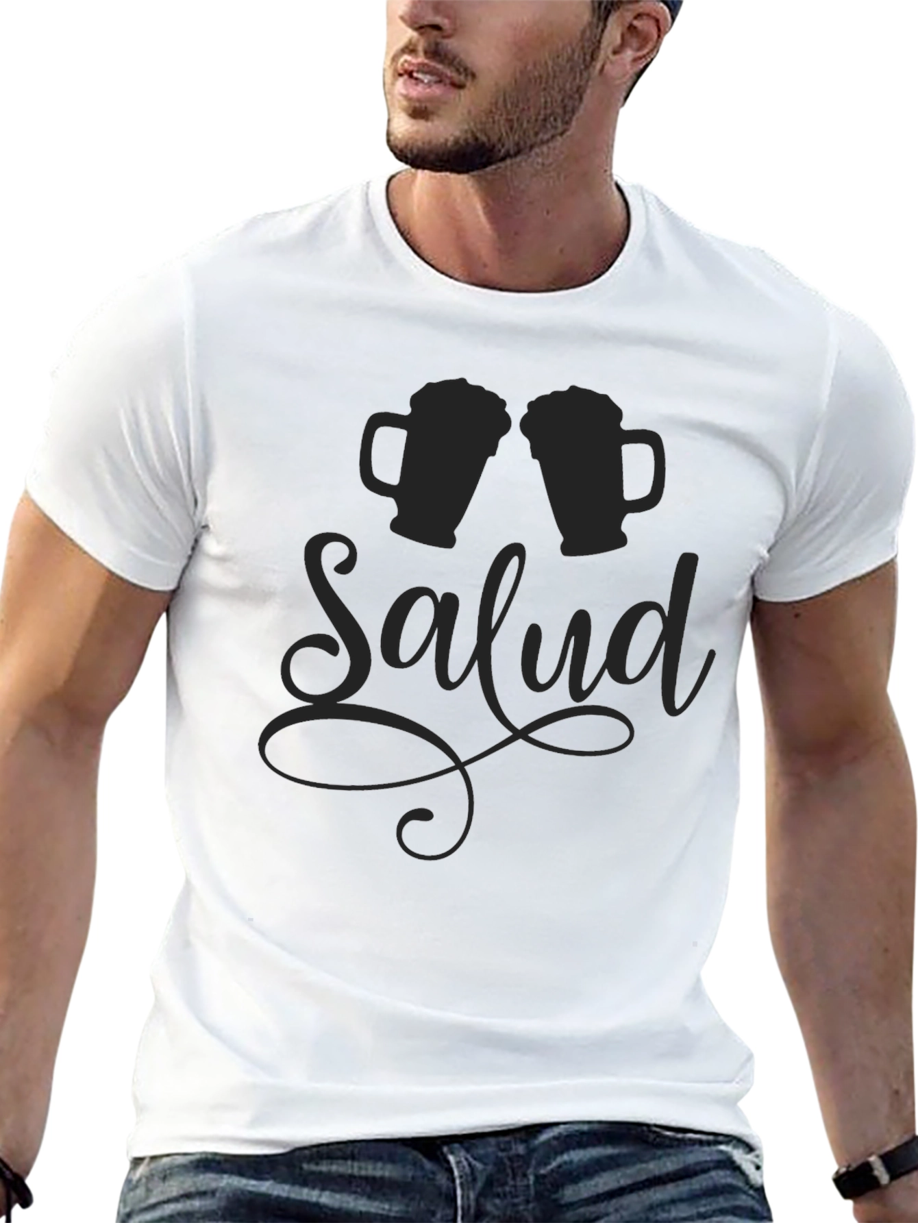 Salud Beer Toast Graphic Tee - Black