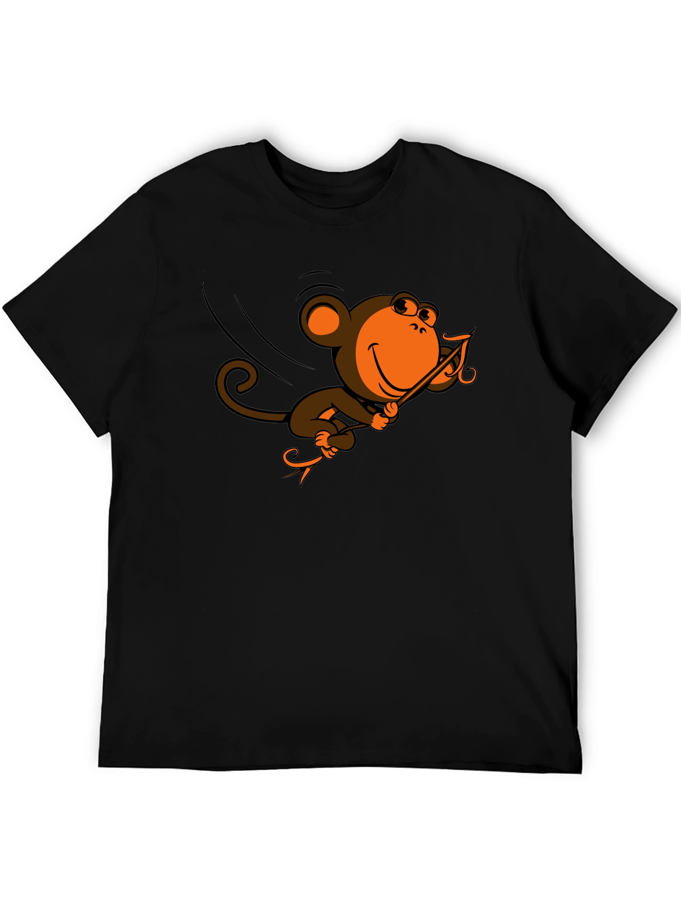 Monkey Swinging T-Shirt - Fun Cartoon Design