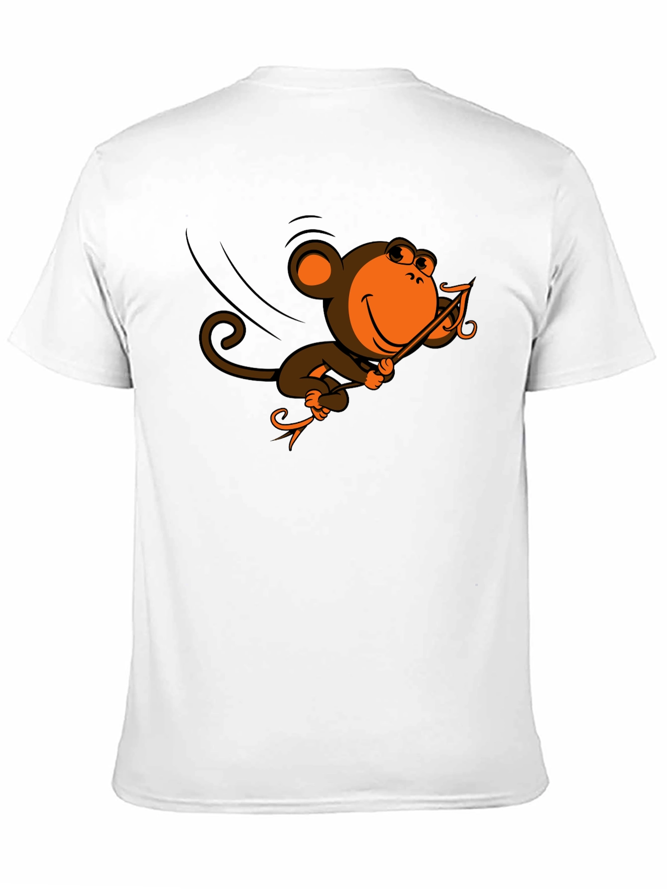 Monkey Swinging T-Shirt - Fun Cartoon Design